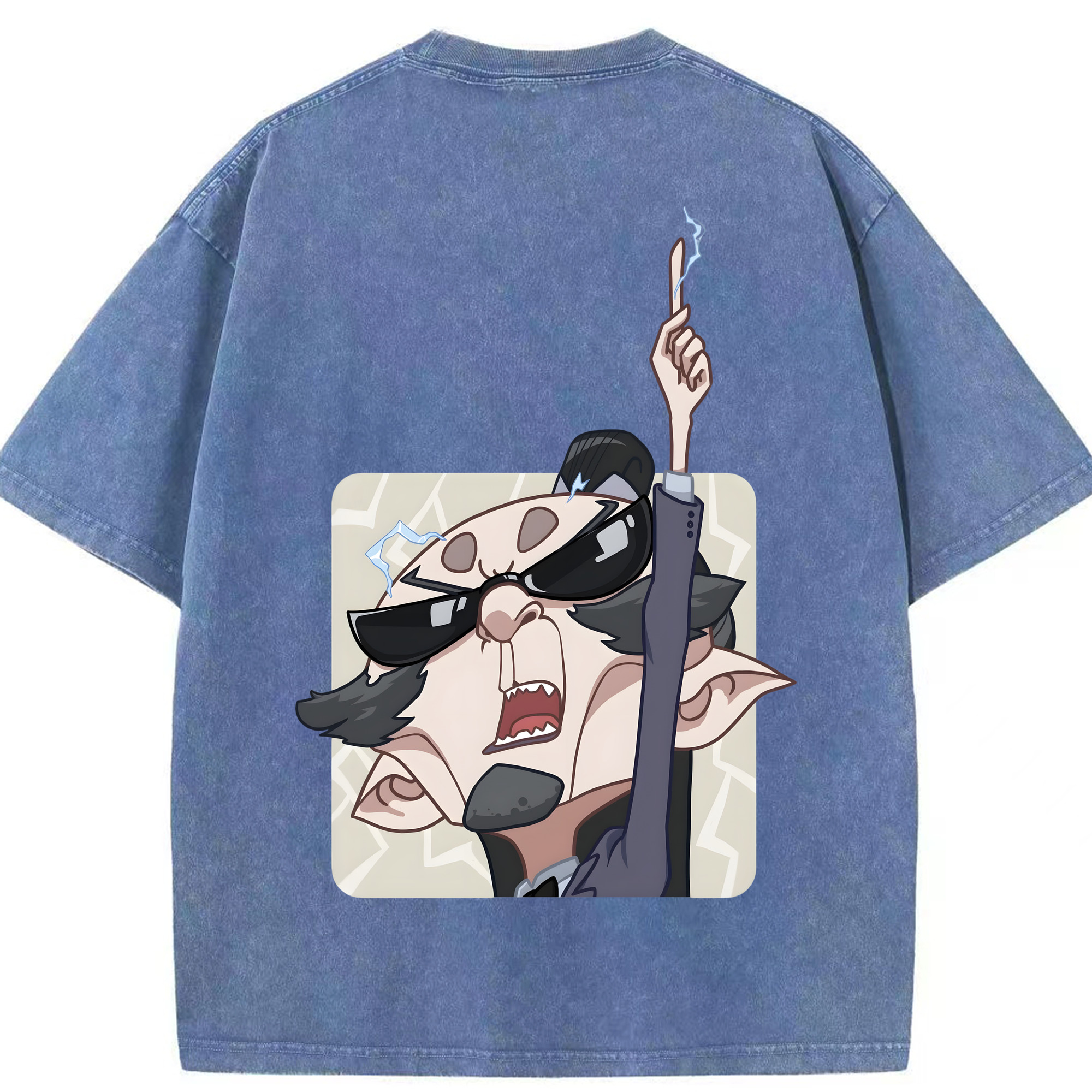 （画像用） Ne Zha 2 ナタ 魔童の大暴れ 綿100% ヴィンテージ風 半袖Tシャツ（背面プリント）