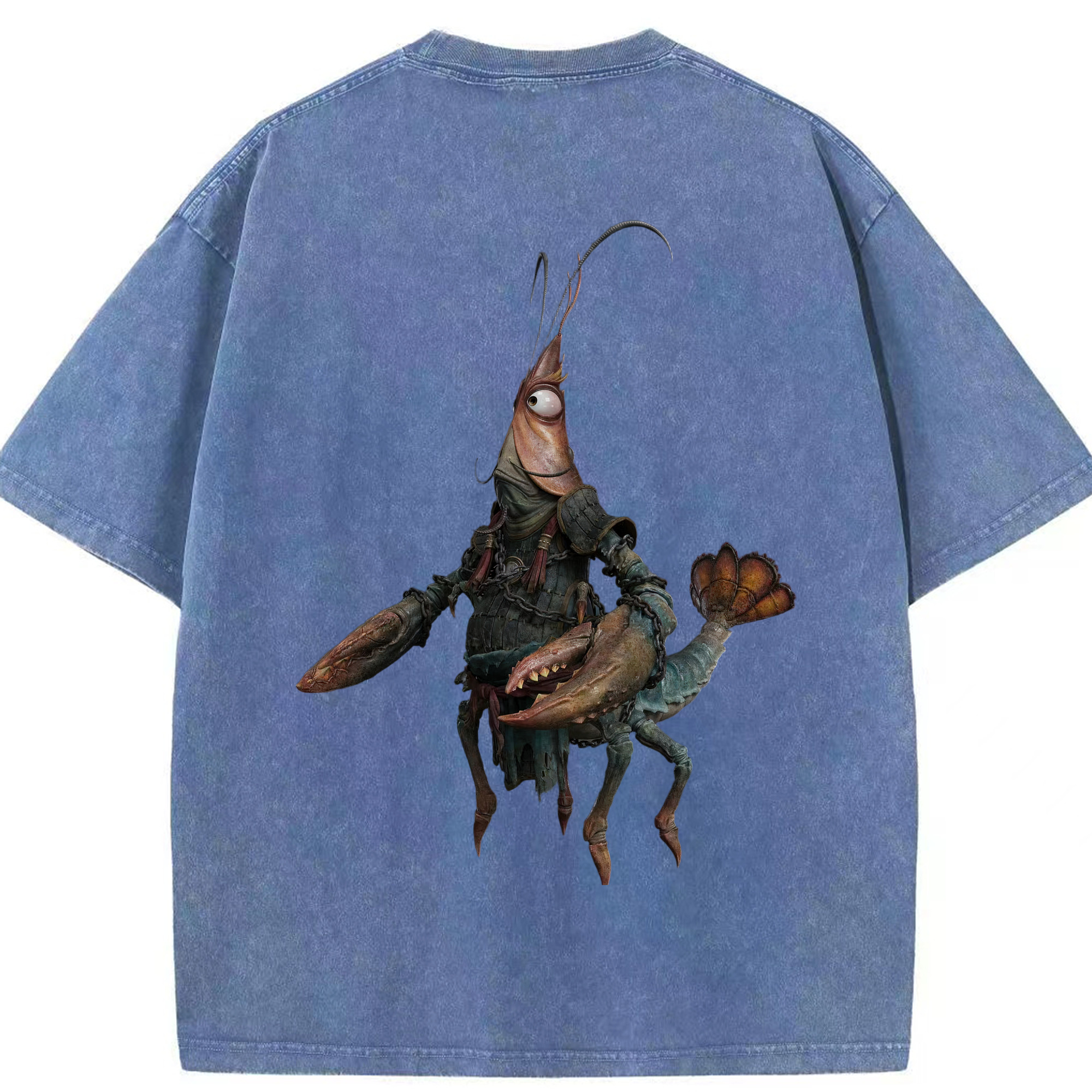 （画像用） Ne Zha 2 ナタ 魔童の大暴れ 綿100% ヴィンテージ風 半袖Tシャツ（背面プリント）