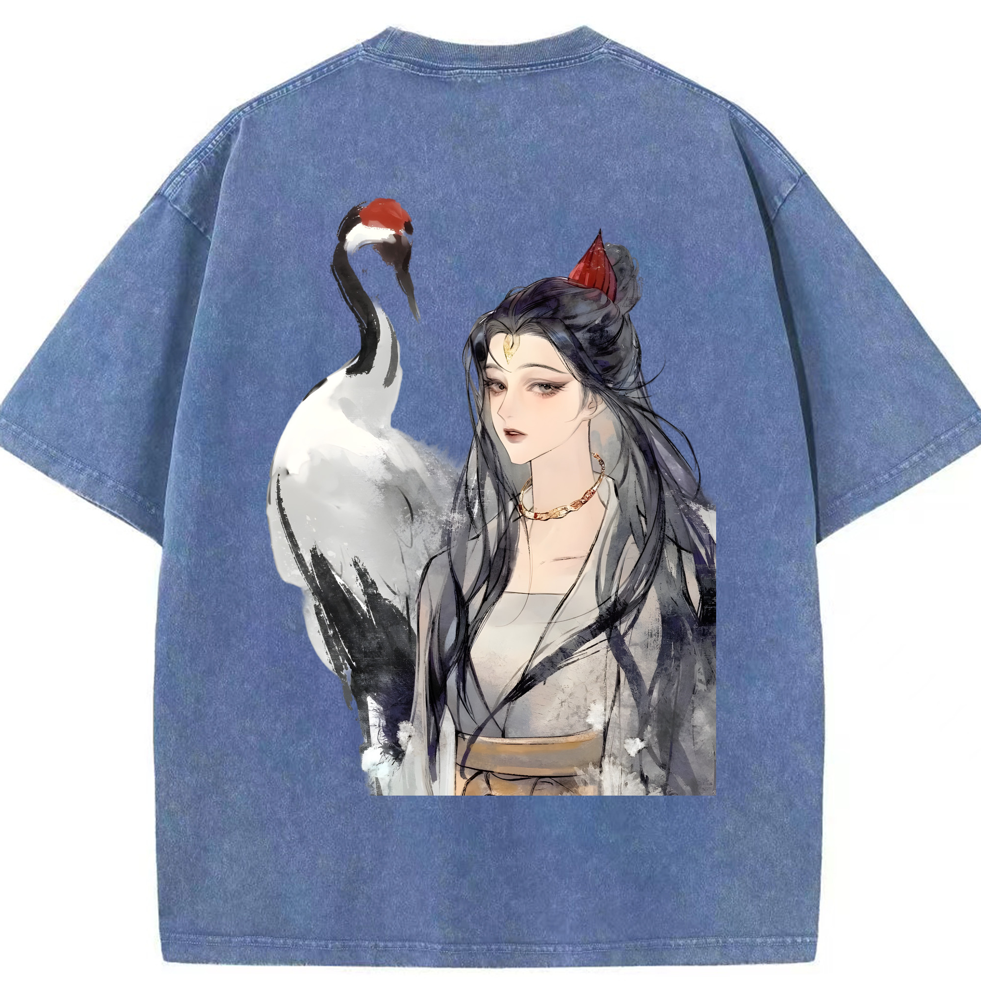 （画像用） Ne Zha 2 ナタ 魔童の大暴れ 綿100% ヴィンテージ風 半袖Tシャツ（背面プリント）