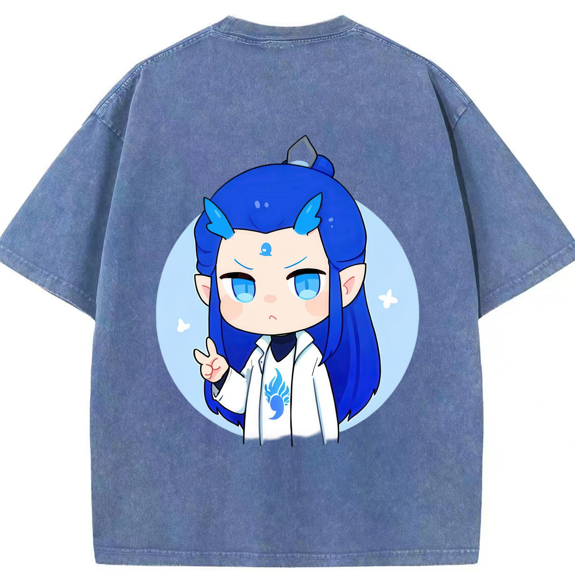 （画像用） Ne Zha 2 ナタ 魔童の大暴れ 綿100% ヴィンテージ風 半袖Tシャツ（背面プリント）
