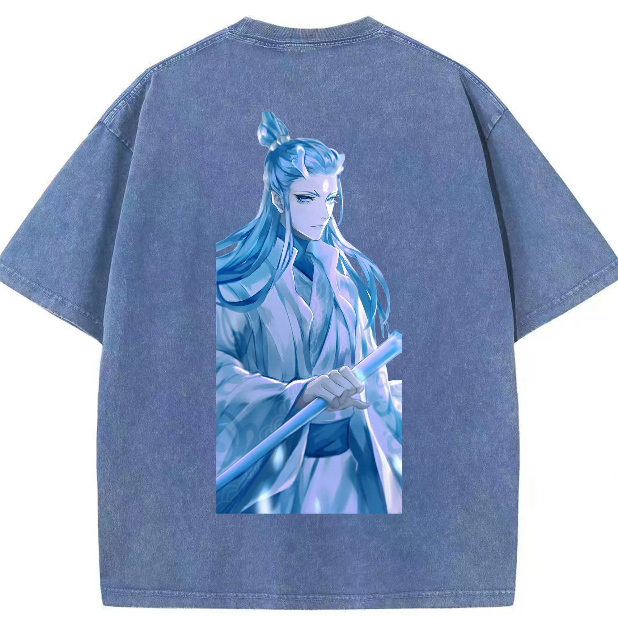 （画像用） Ne Zha 2 ナタ 魔童の大暴れ 綿100% ヴィンテージ風 半袖Tシャツ（背面プリント）