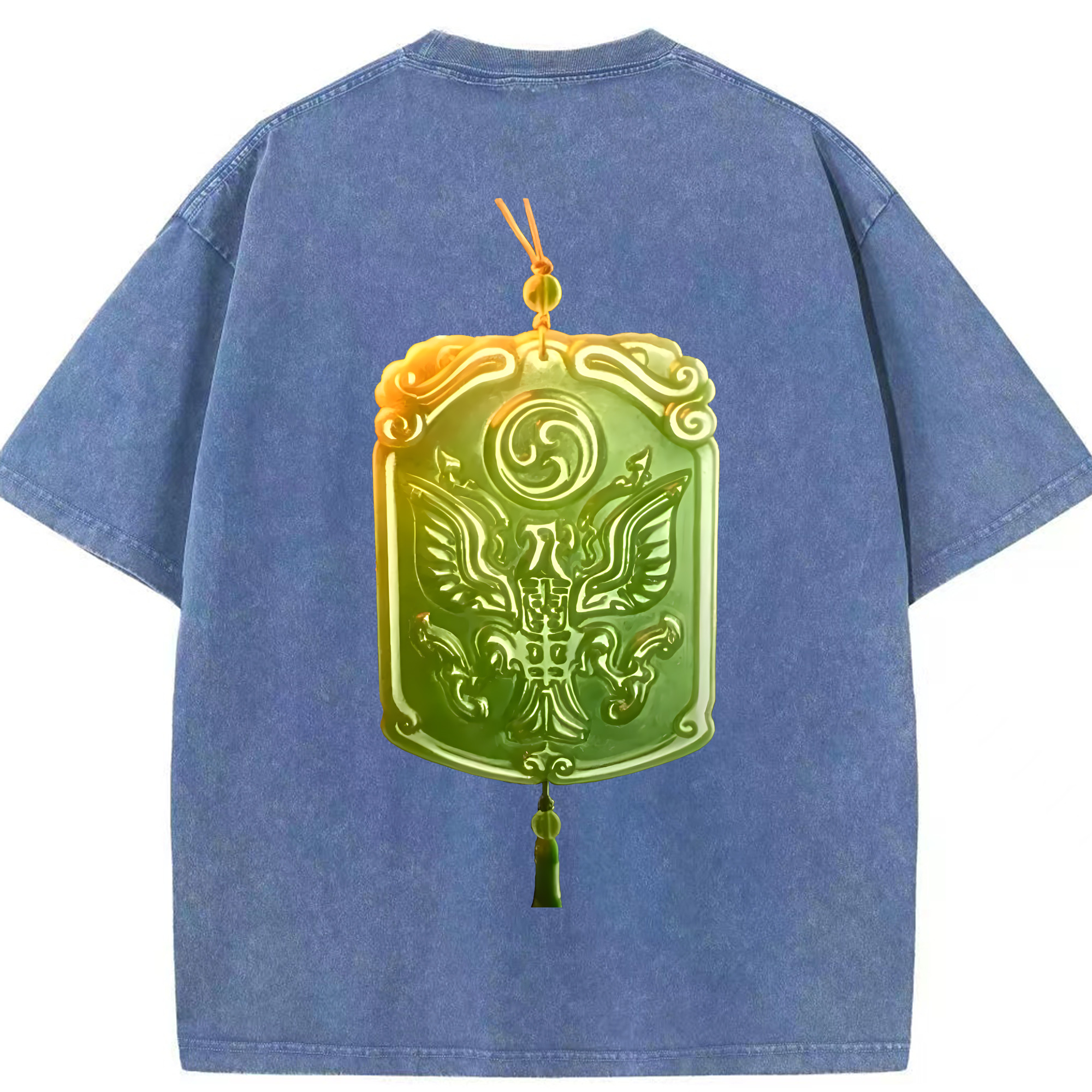 （画像用） Ne Zha 2 ナタ 魔童の大暴れ 綿100% ヴィンテージ風 半袖Tシャツ（背面プリント）