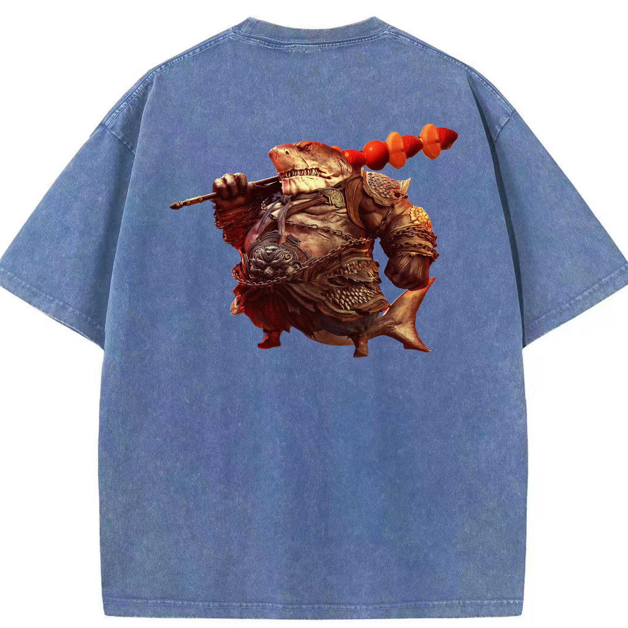 （画像用） Ne Zha 2 ナタ 魔童の大暴れ 綿100% ヴィンテージ風 半袖Tシャツ（背面プリント）