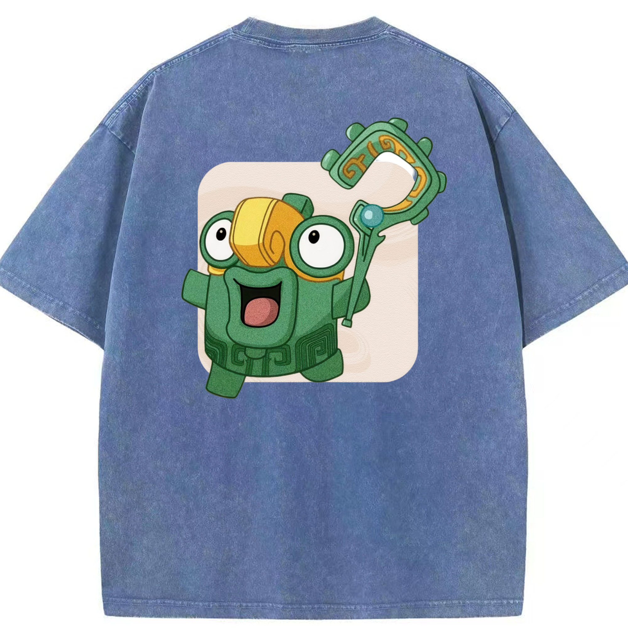 （画像用） Ne Zha 2 ナタ 魔童の大暴れ 綿100% ヴィンテージ風 半袖Tシャツ（背面プリント）