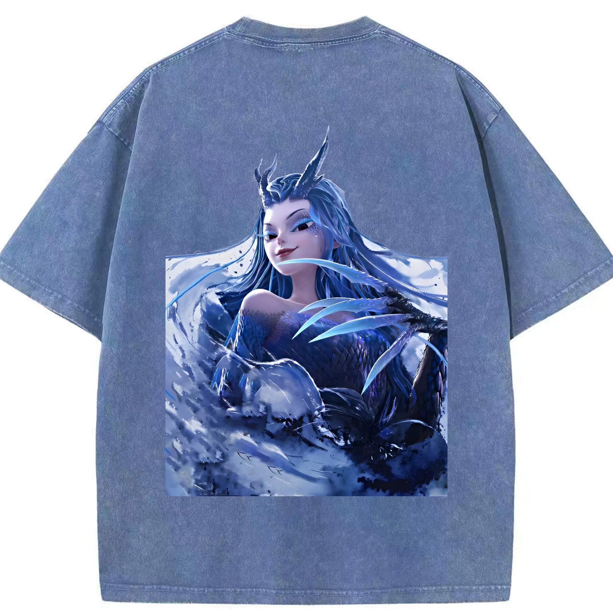 （画像用） Ne Zha 2 ナタ 魔童の大暴れ 綿100% ヴィンテージ風 半袖Tシャツ（背面プリント）