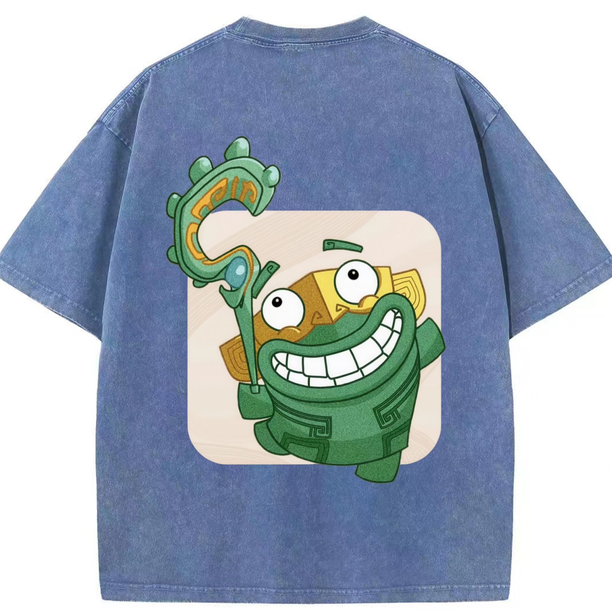 （画像用） Ne Zha 2 ナタ 魔童の大暴れ 綿100% ヴィンテージ風 半袖Tシャツ（背面プリント）