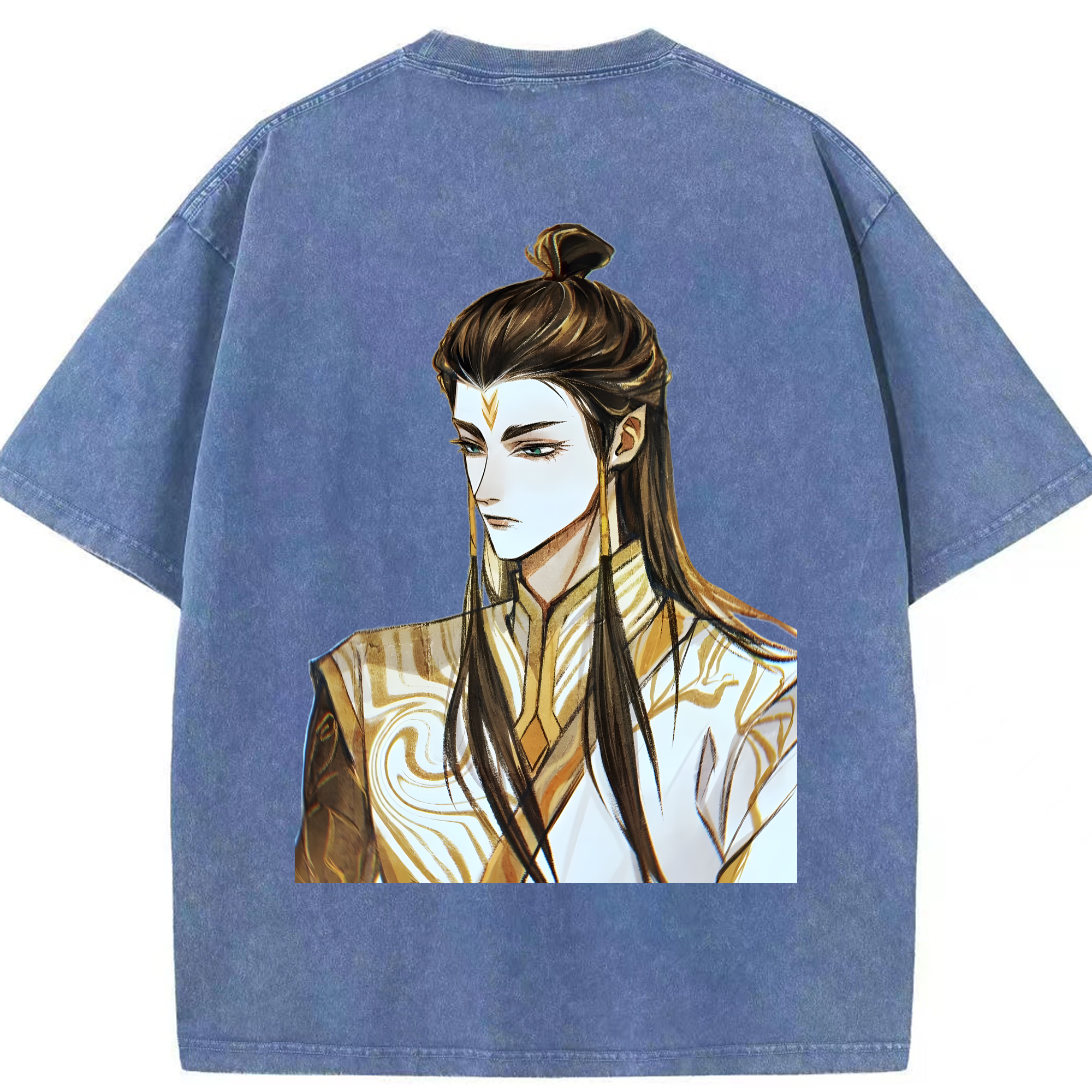 （画像用） Ne Zha 2 ナタ 魔童の大暴れ 綿100% ヴィンテージ風 半袖Tシャツ（背面プリント）