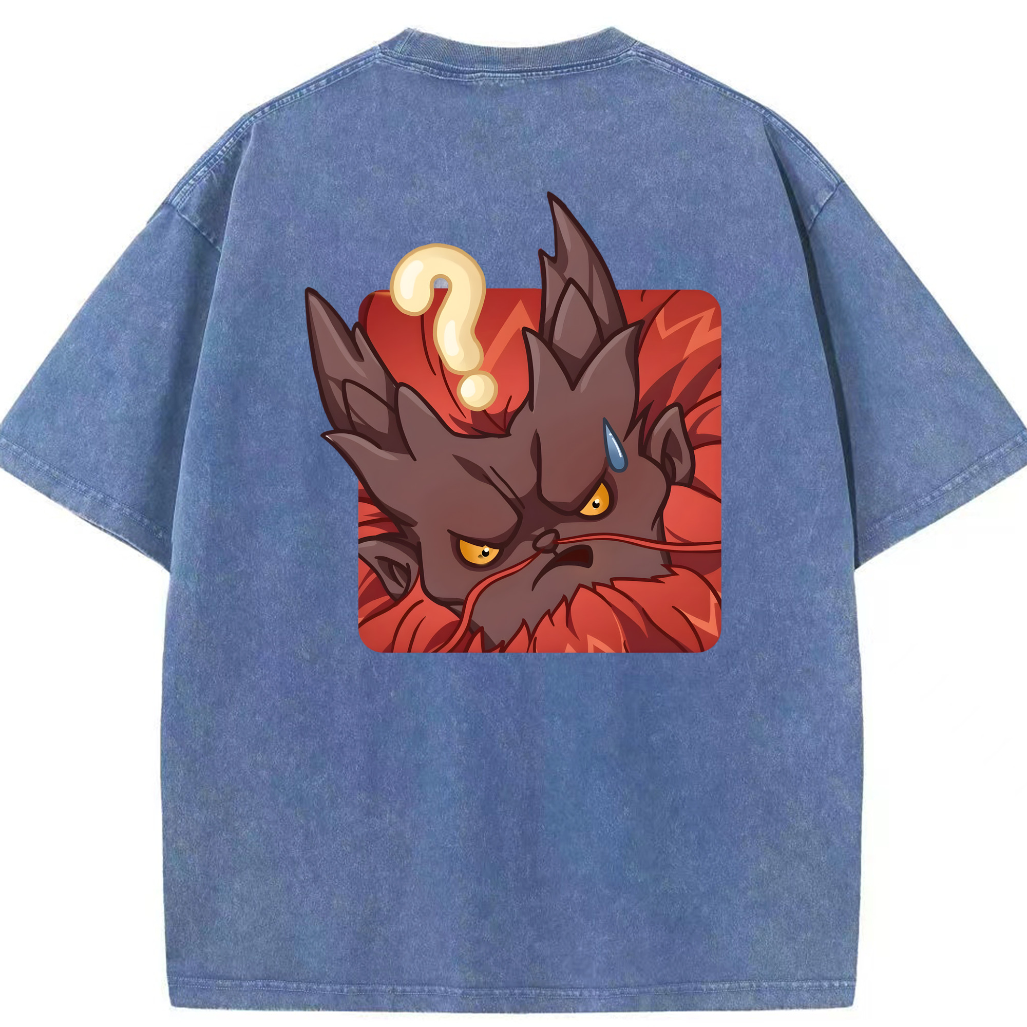 （画像用） Ne Zha 2 ナタ 魔童の大暴れ 綿100% ヴィンテージ風 半袖Tシャツ（背面プリント）