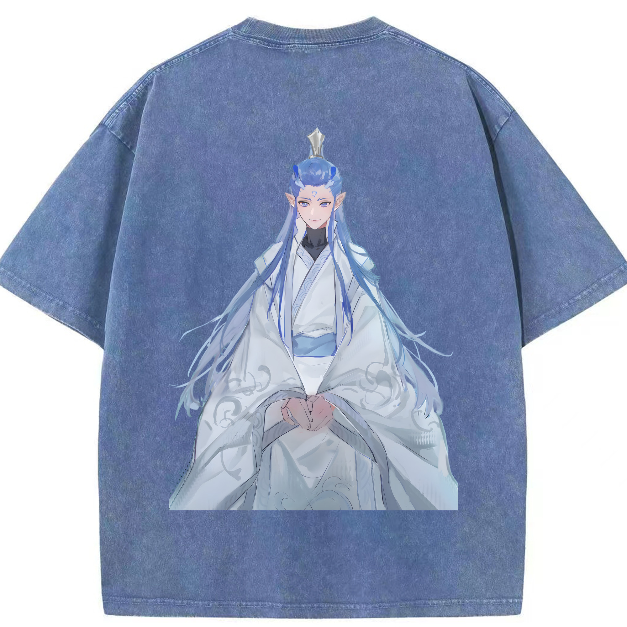 （画像用） Ne Zha 2 ナタ 魔童の大暴れ 綿100% ヴィンテージ風 半袖Tシャツ（背面プリント）