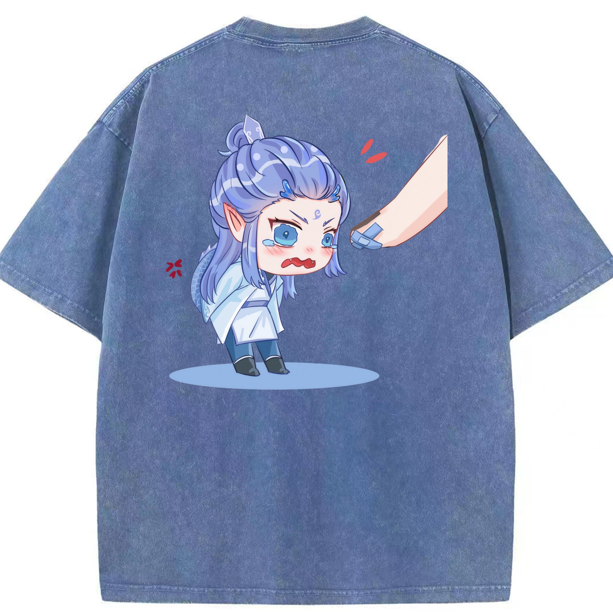 （画像用） Ne Zha 2 ナタ 魔童の大暴れ 綿100% ヴィンテージ風 半袖Tシャツ（背面プリント）