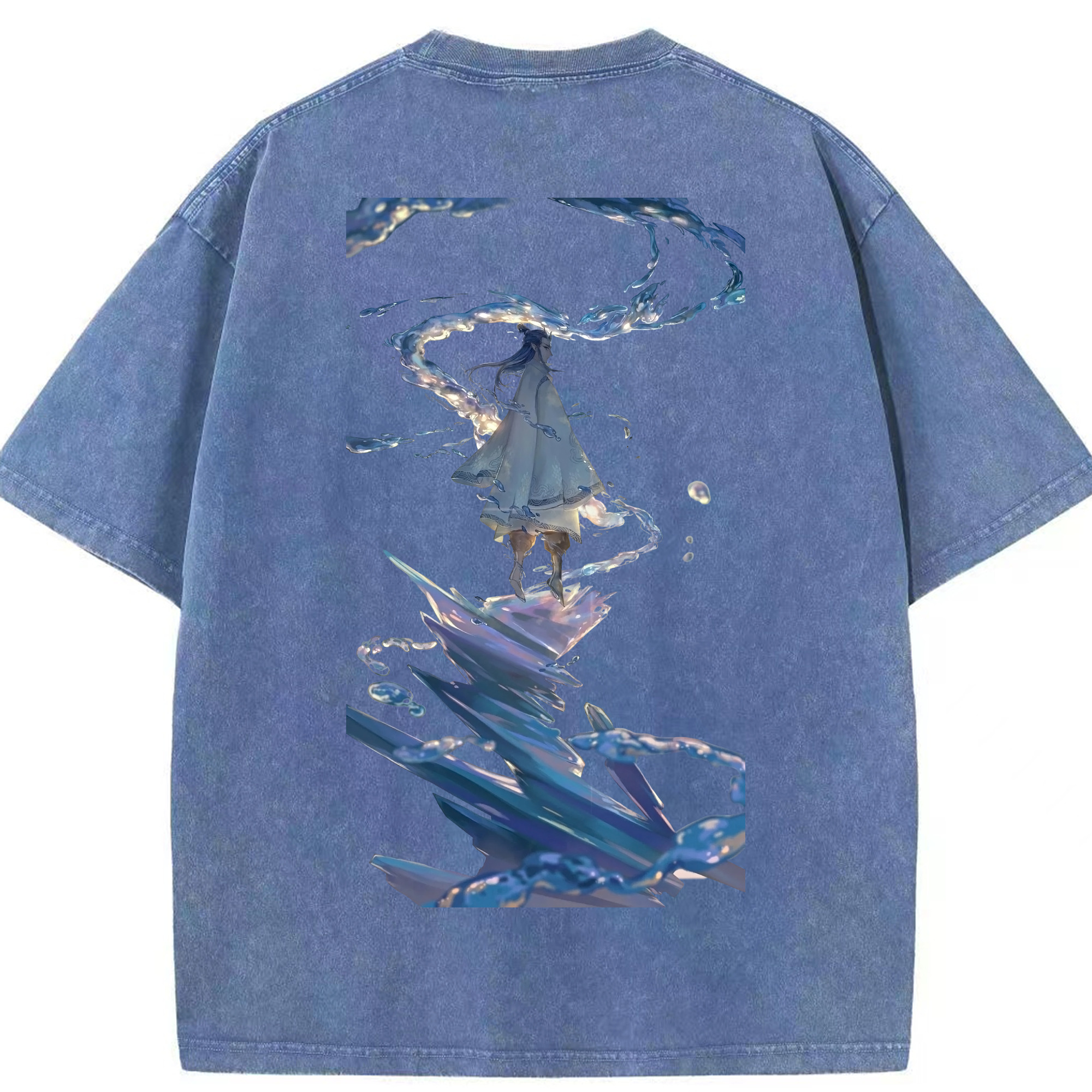 （画像用） Ne Zha 2 ナタ 魔童の大暴れ 綿100% ヴィンテージ風 半袖Tシャツ（背面プリント）