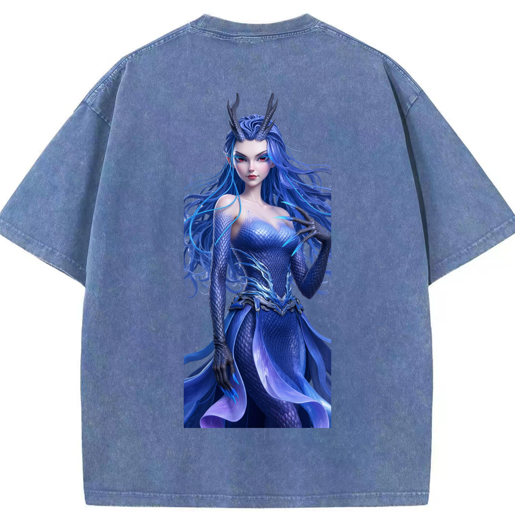 （画像用） Ne Zha 2 ナタ 魔童の大暴れ 綿100% ヴィンテージ風 半袖Tシャツ（背面プリント）