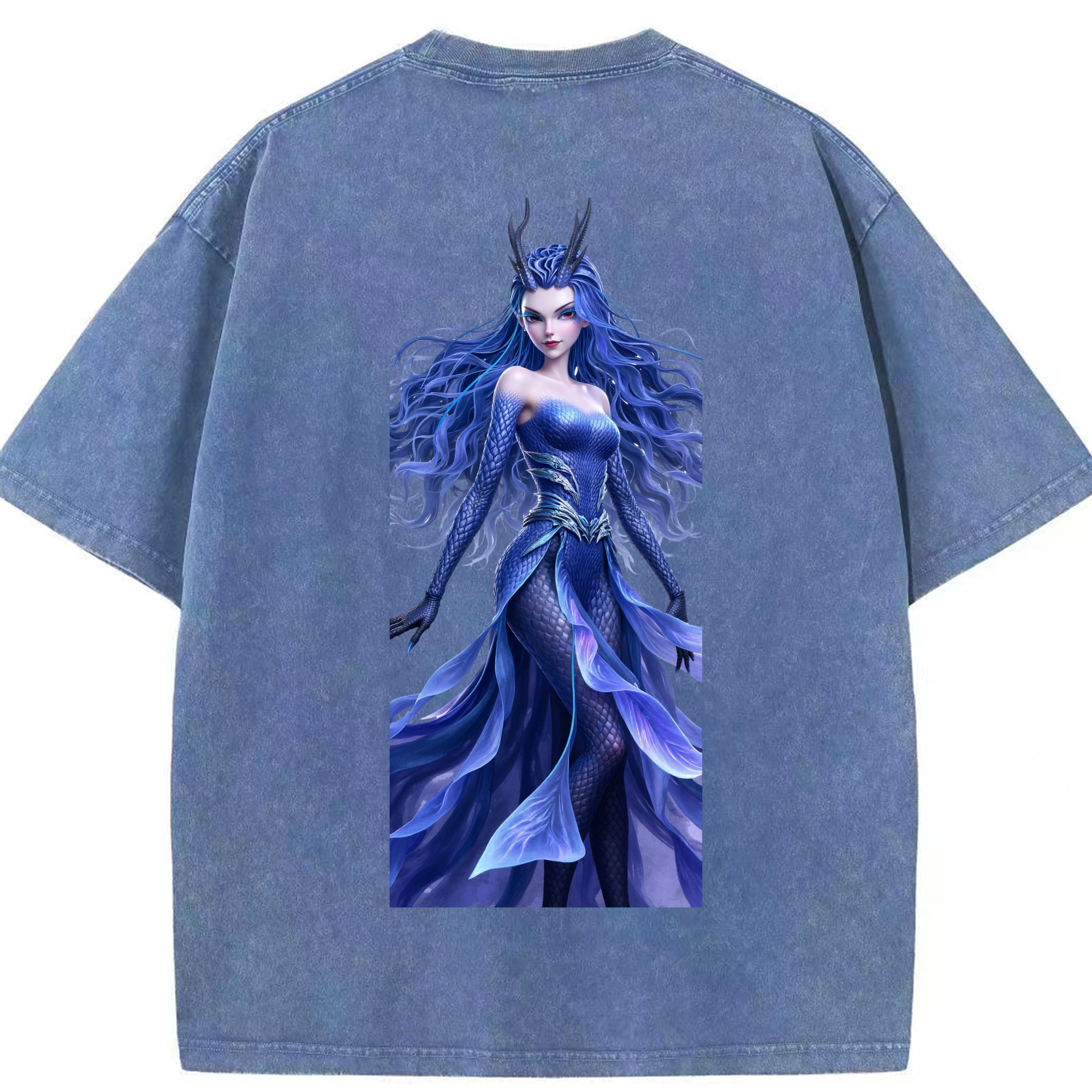 （画像用） Ne Zha 2 ナタ 魔童の大暴れ 綿100% ヴィンテージ風 半袖Tシャツ（背面プリント）