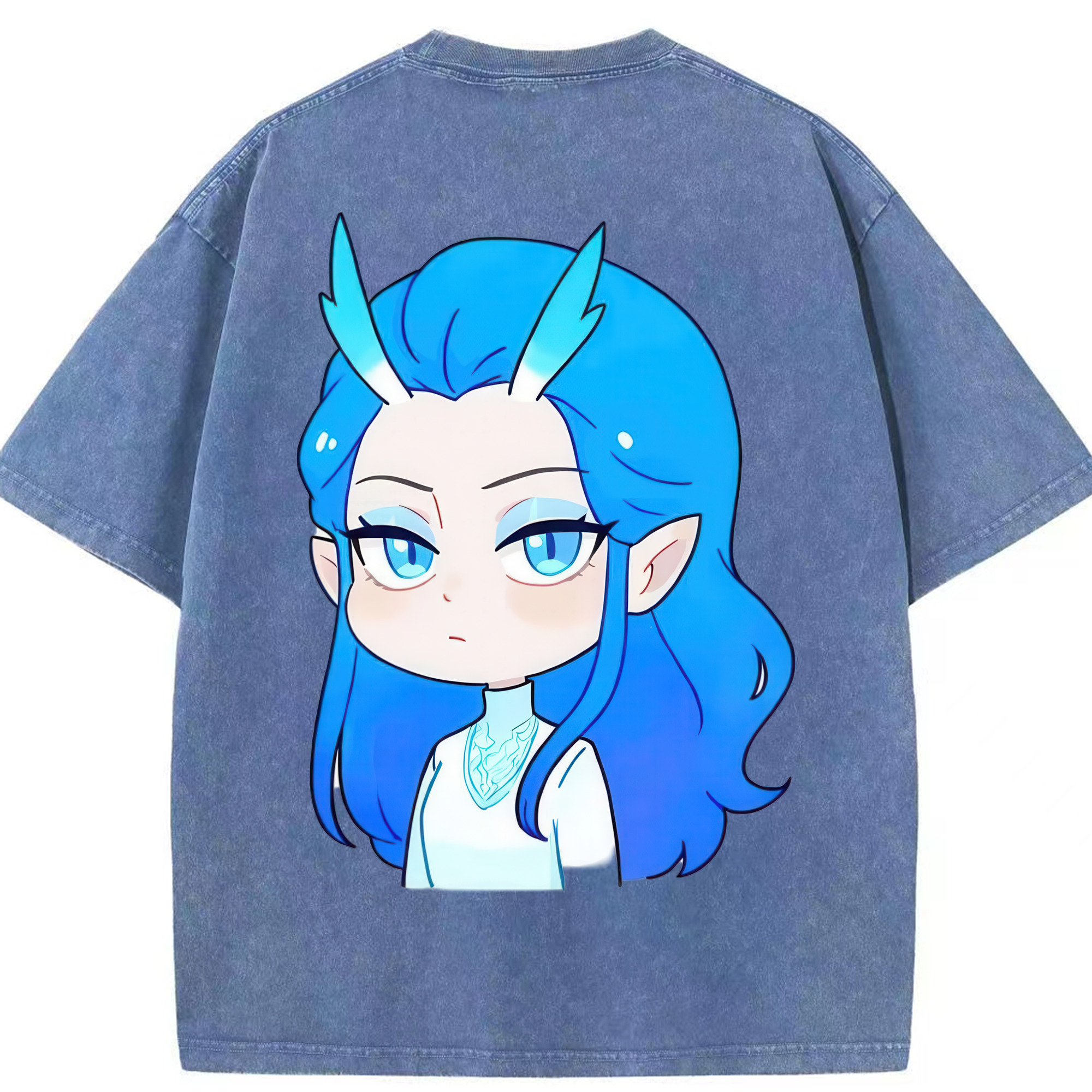 （画像用） Ne Zha 2 ナタ 魔童の大暴れ 綿100% ヴィンテージ風 半袖Tシャツ（背面プリント）