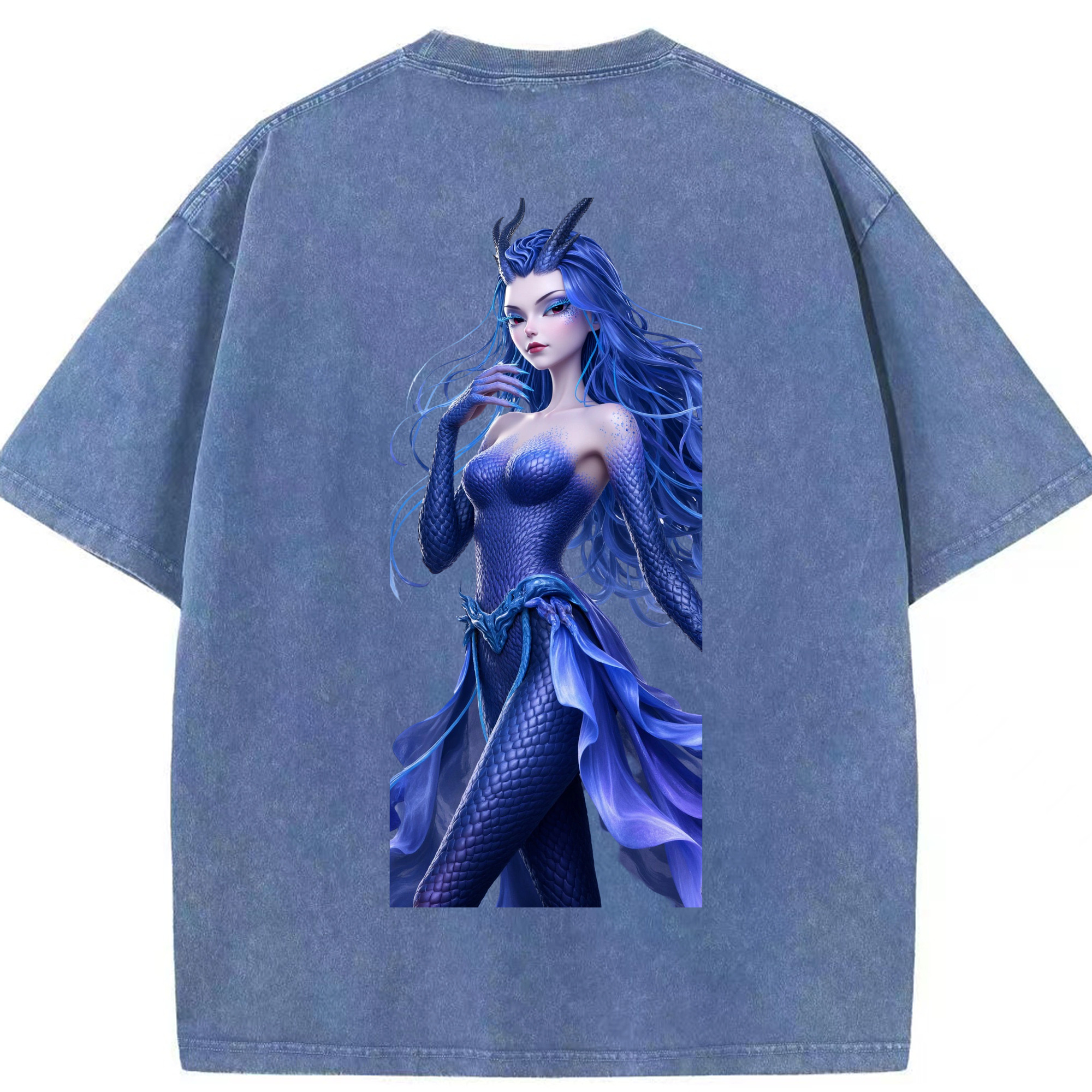 （画像用） Ne Zha 2 ナタ 魔童の大暴れ 綿100% ヴィンテージ風 半袖Tシャツ（背面プリント）