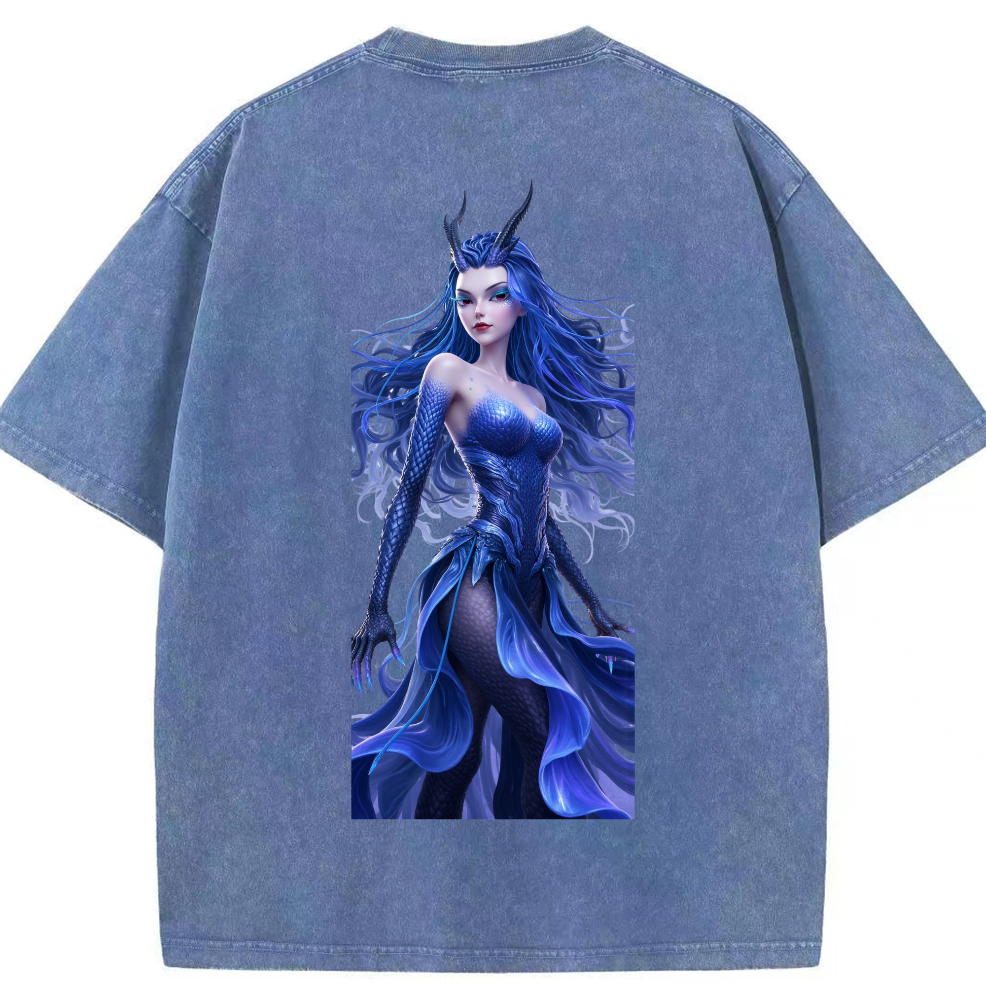 （画像用） Ne Zha 2 ナタ 魔童の大暴れ 綿100% ヴィンテージ風 半袖Tシャツ（背面プリント）