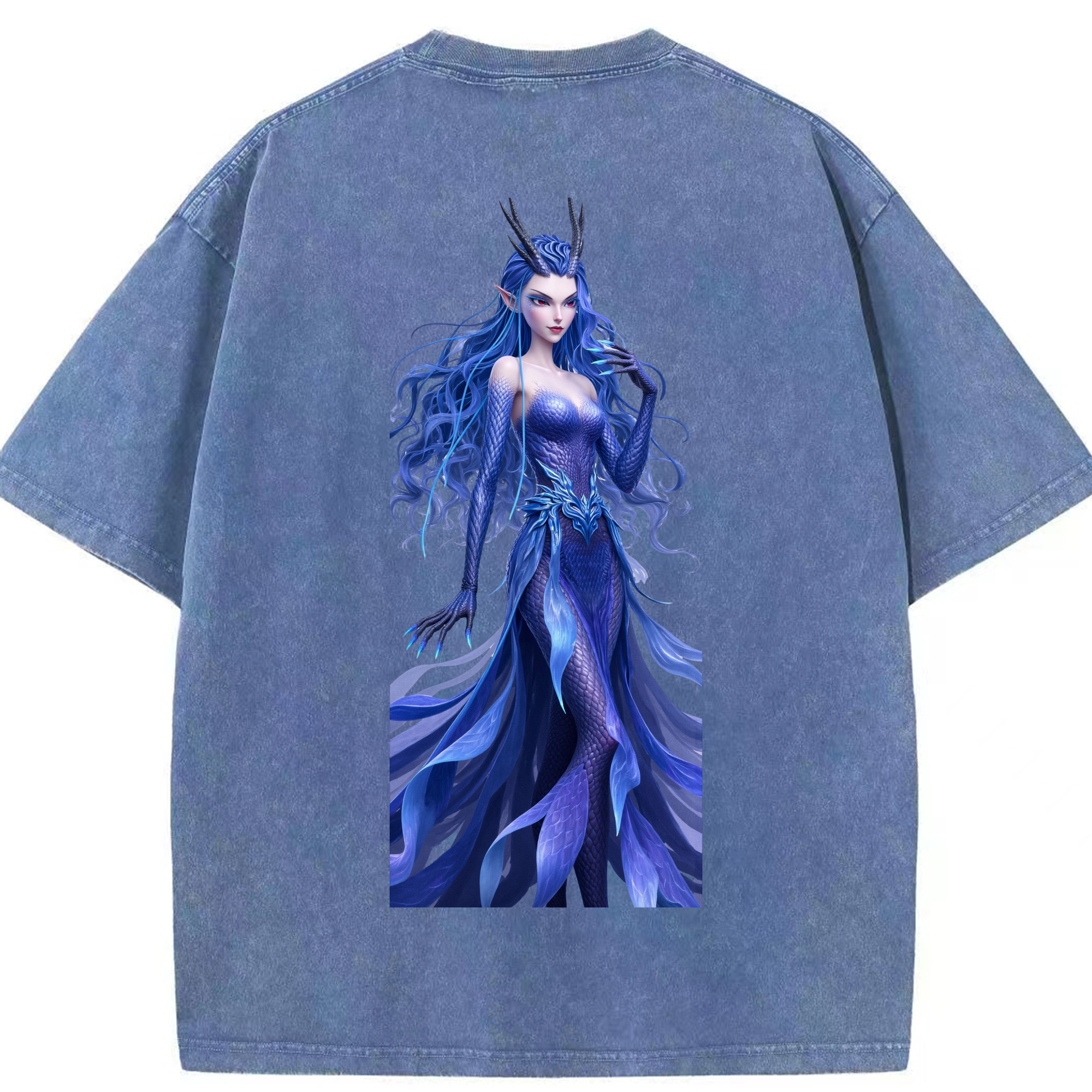 （画像用） Ne Zha 2 ナタ 魔童の大暴れ 綿100% ヴィンテージ風 半袖Tシャツ（背面プリント）