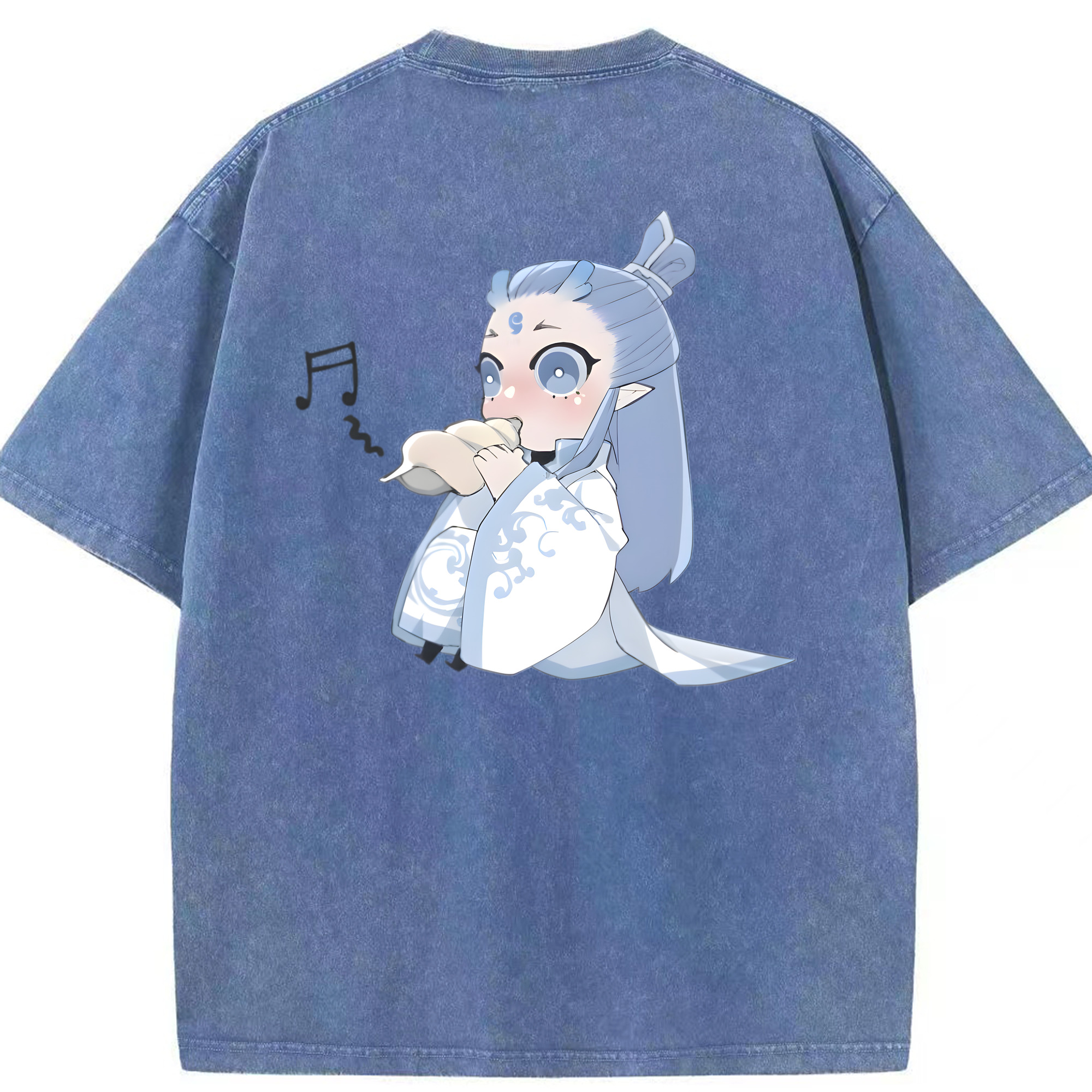 （画像用） Ne Zha 2 ナタ 魔童の大暴れ 綿100% ヴィンテージ風 半袖Tシャツ（背面プリント）