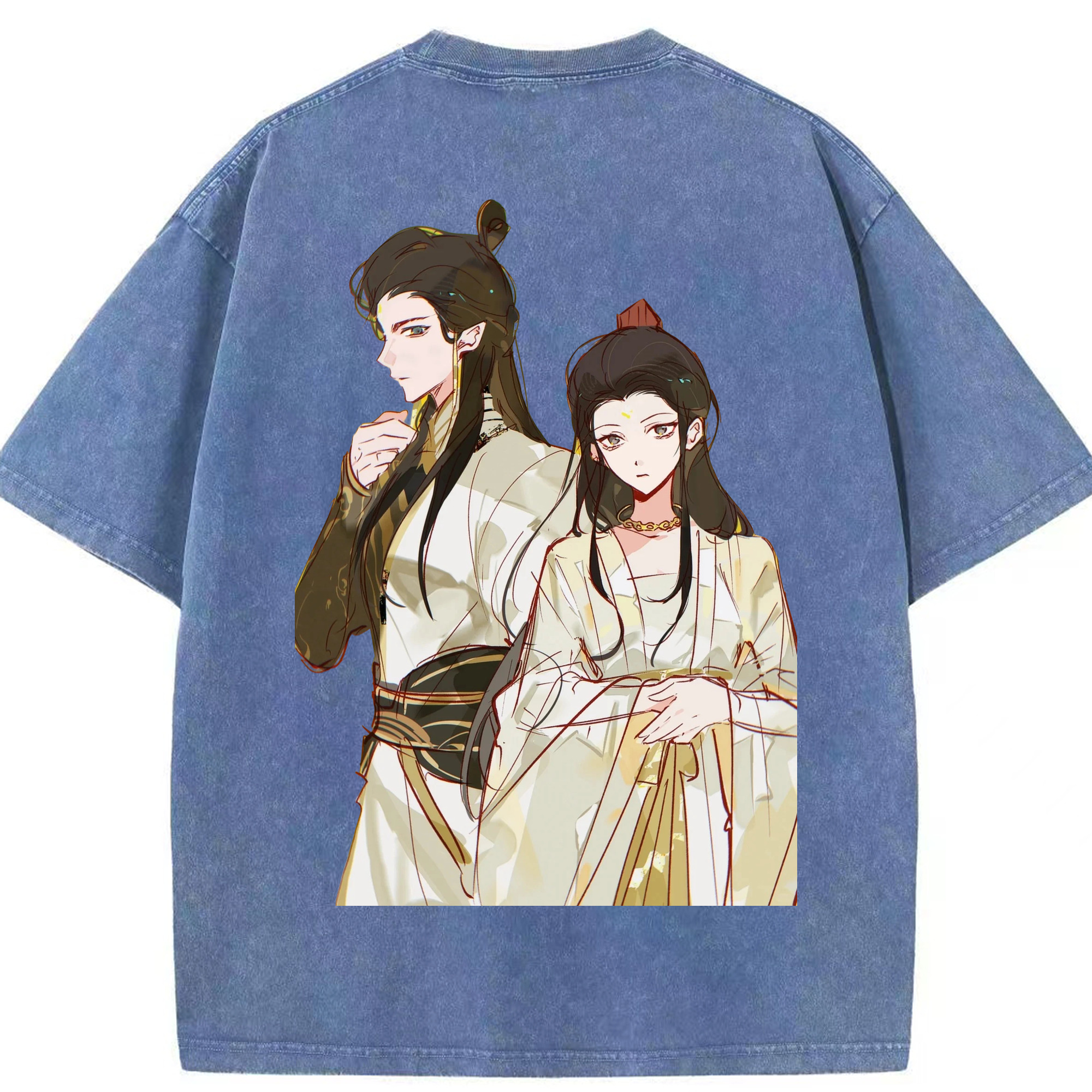 （画像用） Ne Zha 2 ナタ 魔童の大暴れ 綿100% ヴィンテージ風 半袖Tシャツ（背面プリント）