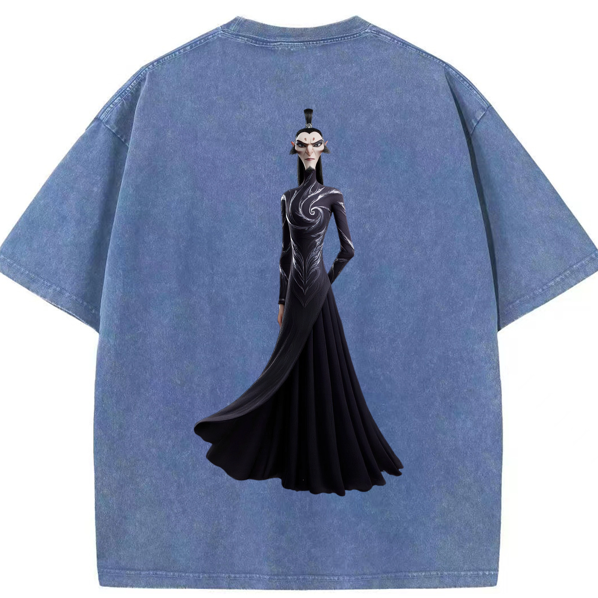 （画像用） Ne Zha 2 ナタ 魔童の大暴れ 綿100% ヴィンテージ風 半袖Tシャツ（背面プリント）