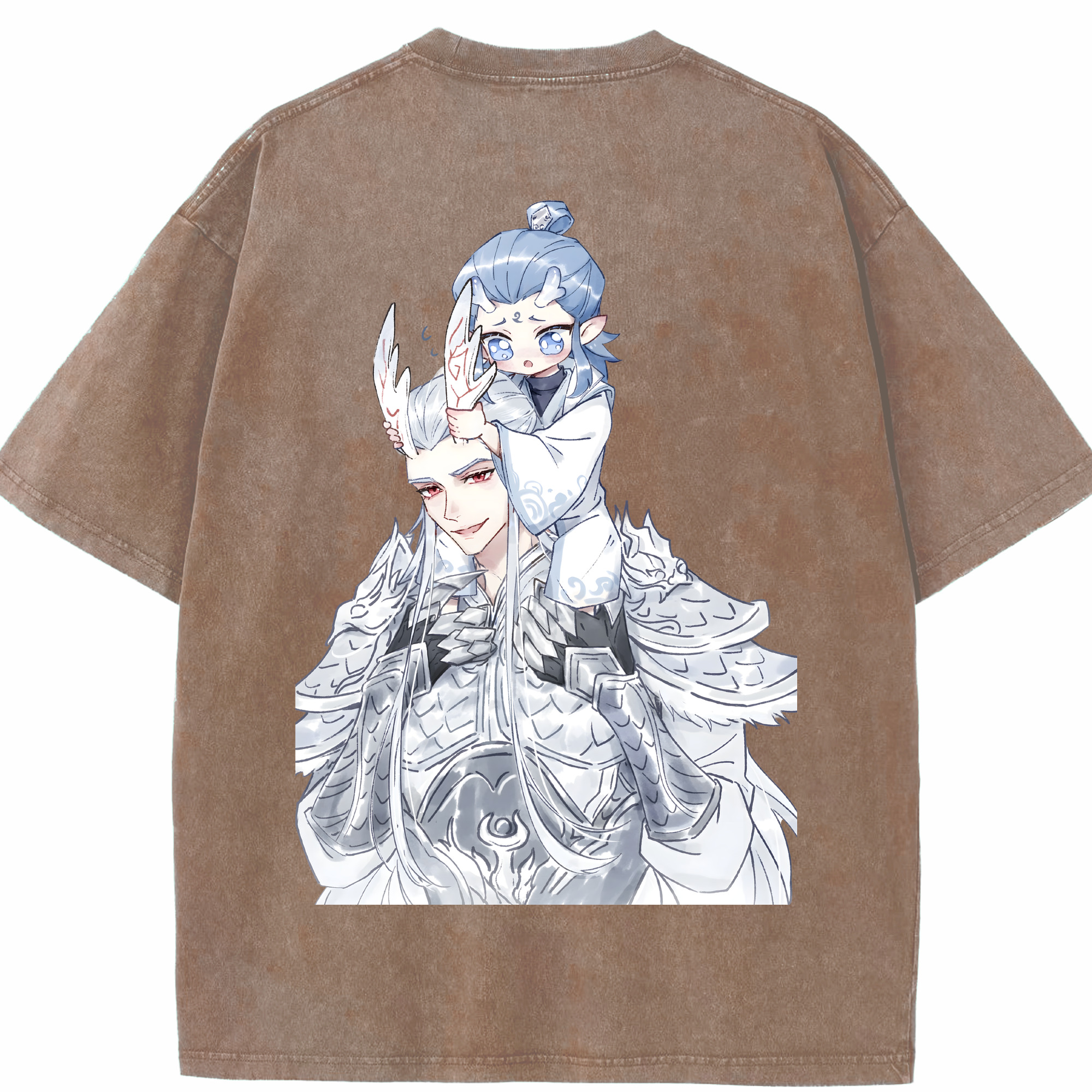 （画像用） Ne Zha 2 ナタ 魔童の大暴れ 綿100% ヴィンテージ風 半袖Tシャツ（背面プリント）