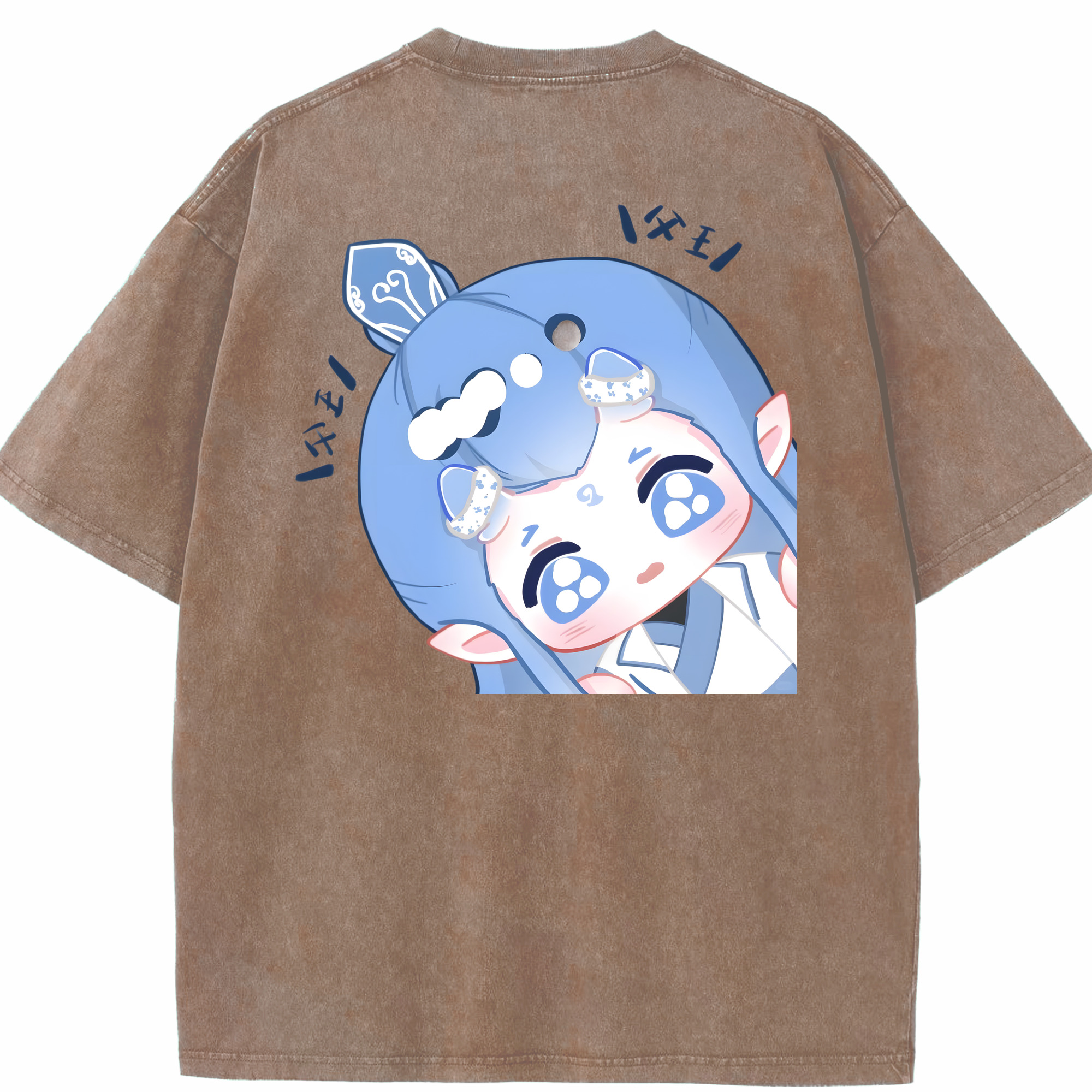 （画像用） Ne Zha 2 ナタ 魔童の大暴れ 綿100% ヴィンテージ風 半袖Tシャツ（背面プリント）
