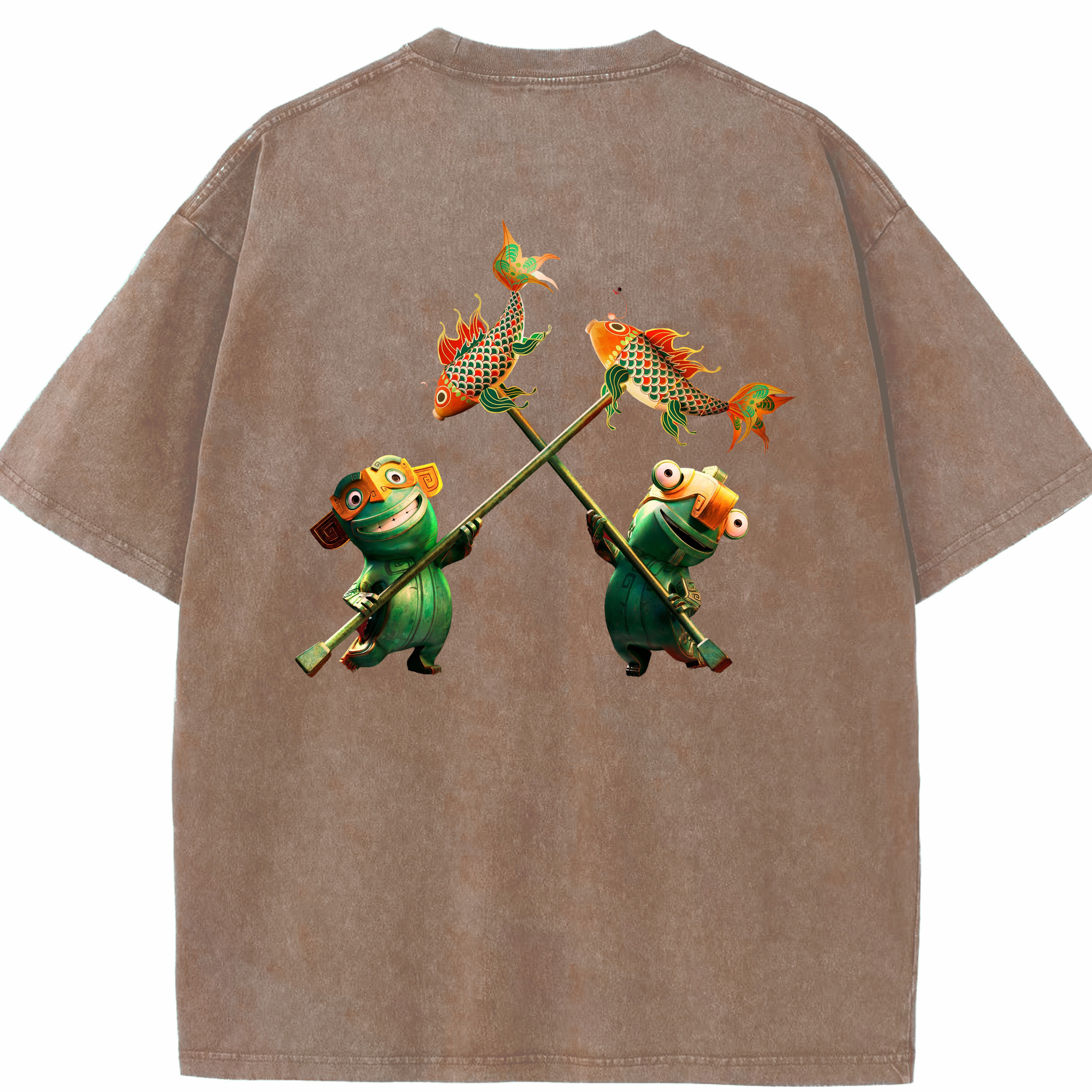 （画像用） Ne Zha 2 ナタ 魔童の大暴れ 綿100% ヴィンテージ風 半袖Tシャツ（背面プリント）