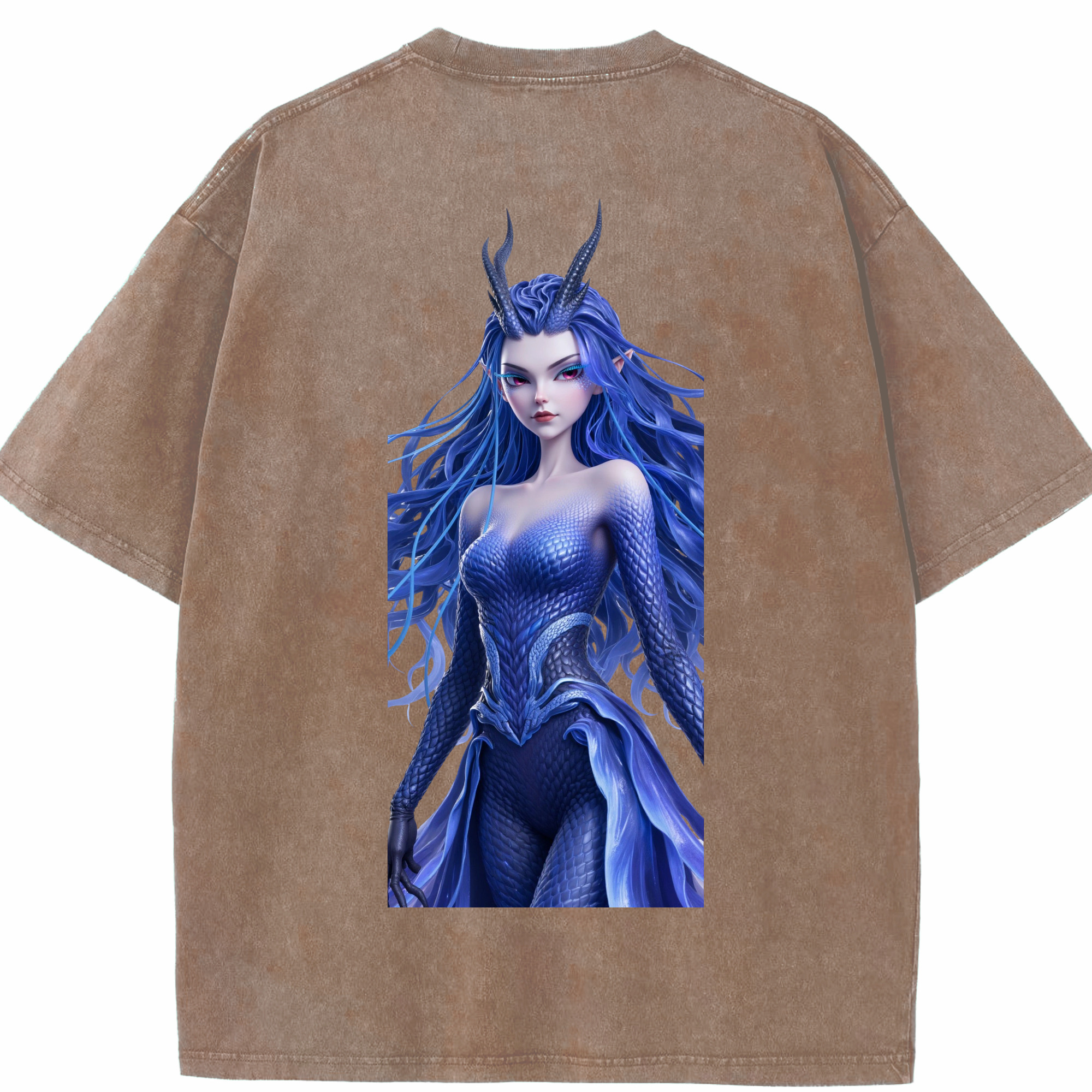 （画像用） Ne Zha 2 ナタ 魔童の大暴れ 綿100% ヴィンテージ風 半袖Tシャツ（背面プリント）