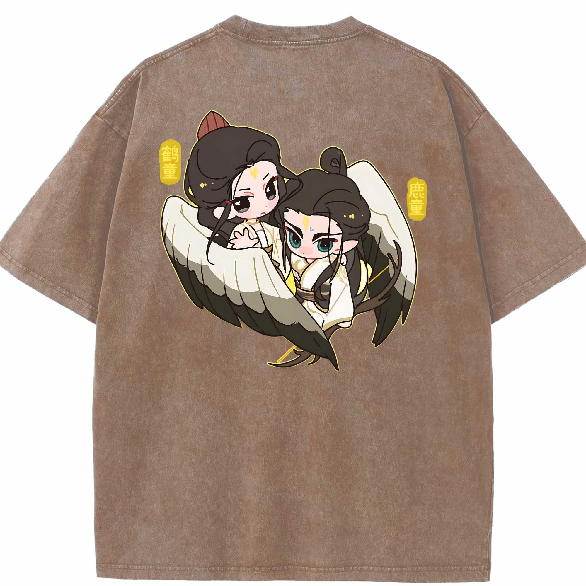 （画像用） Ne Zha 2 ナタ 魔童の大暴れ 綿100% ヴィンテージ風 半袖Tシャツ（背面プリント）