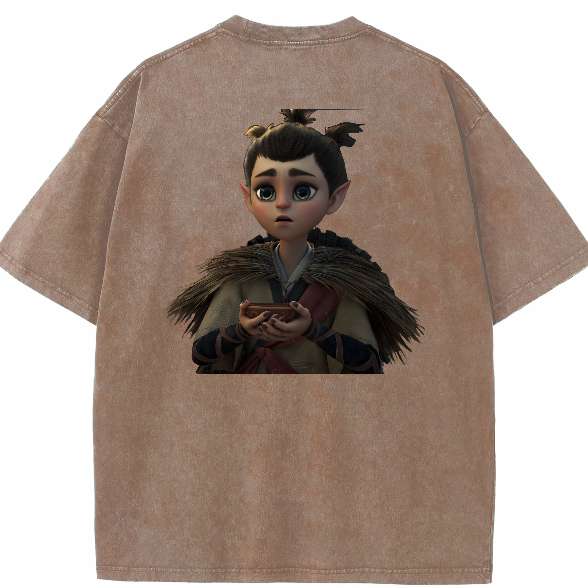 （画像用） Ne Zha 2 ナタ 魔童の大暴れ 綿100% ヴィンテージ風 半袖Tシャツ（背面プリント）