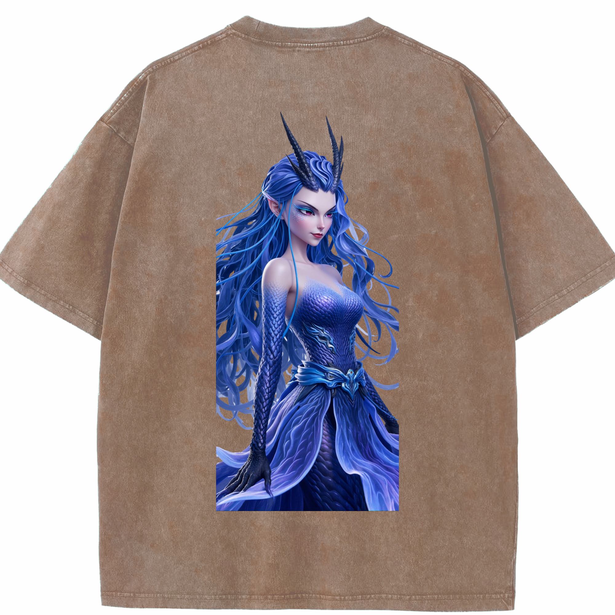 （画像用） Ne Zha 2 ナタ 魔童の大暴れ 綿100% ヴィンテージ風 半袖Tシャツ（背面プリント）