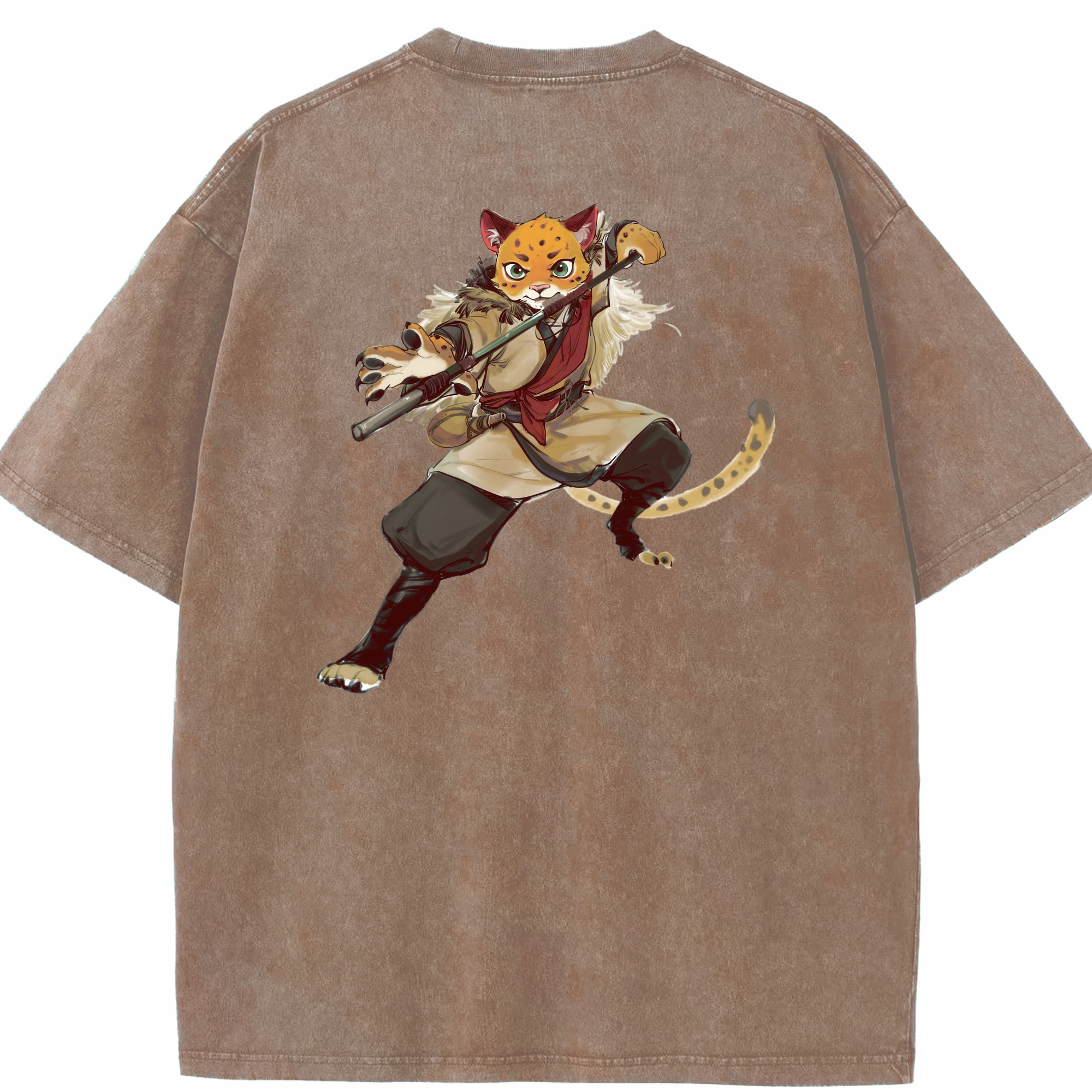 （画像用） Ne Zha 2 ナタ 魔童の大暴れ 綿100% ヴィンテージ風 半袖Tシャツ（背面プリント）