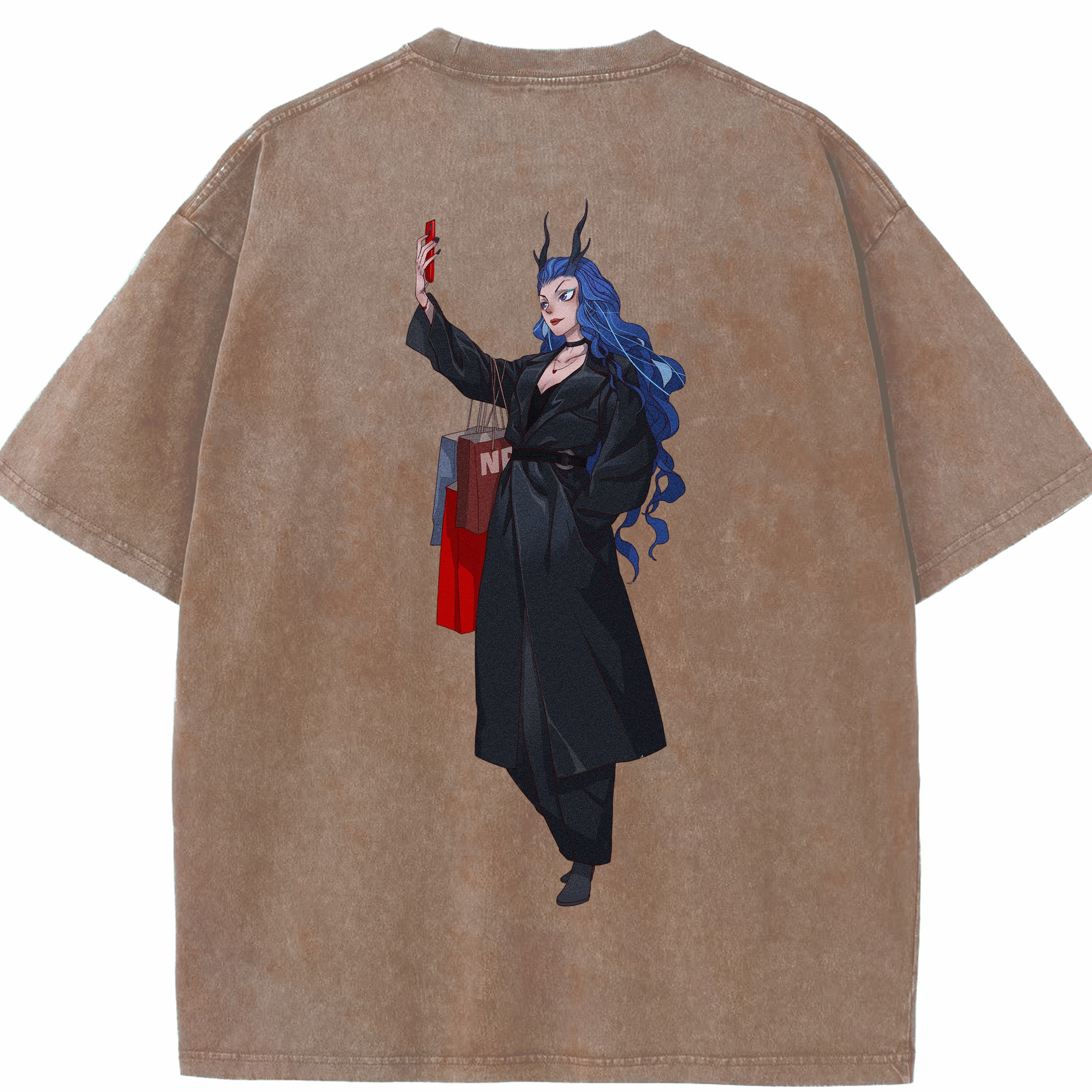 （画像用） Ne Zha 2 ナタ 魔童の大暴れ 綿100% ヴィンテージ風 半袖Tシャツ（背面プリント）