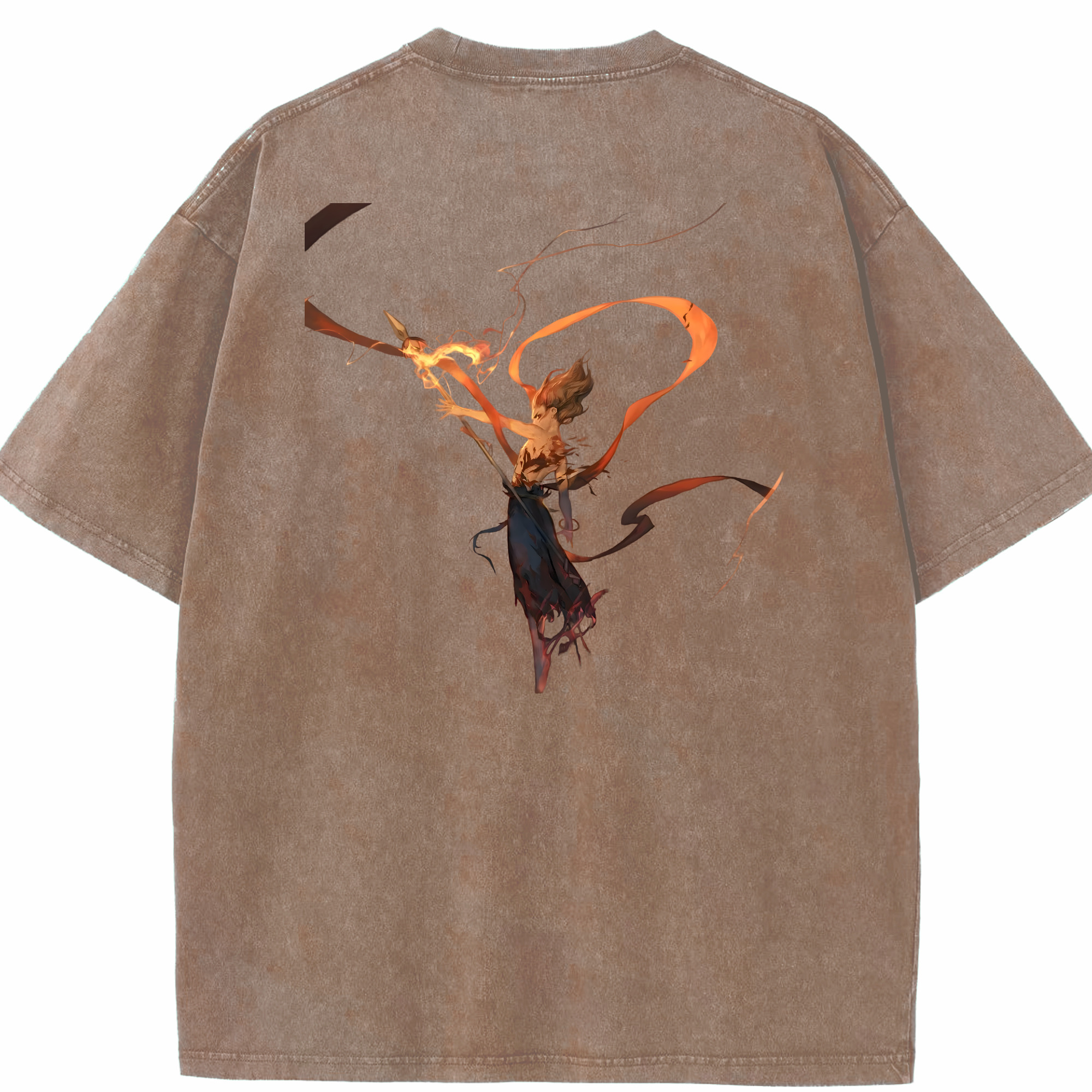 （画像用） Ne Zha 2 ナタ 魔童の大暴れ 綿100% ヴィンテージ風 半袖Tシャツ（背面プリント）