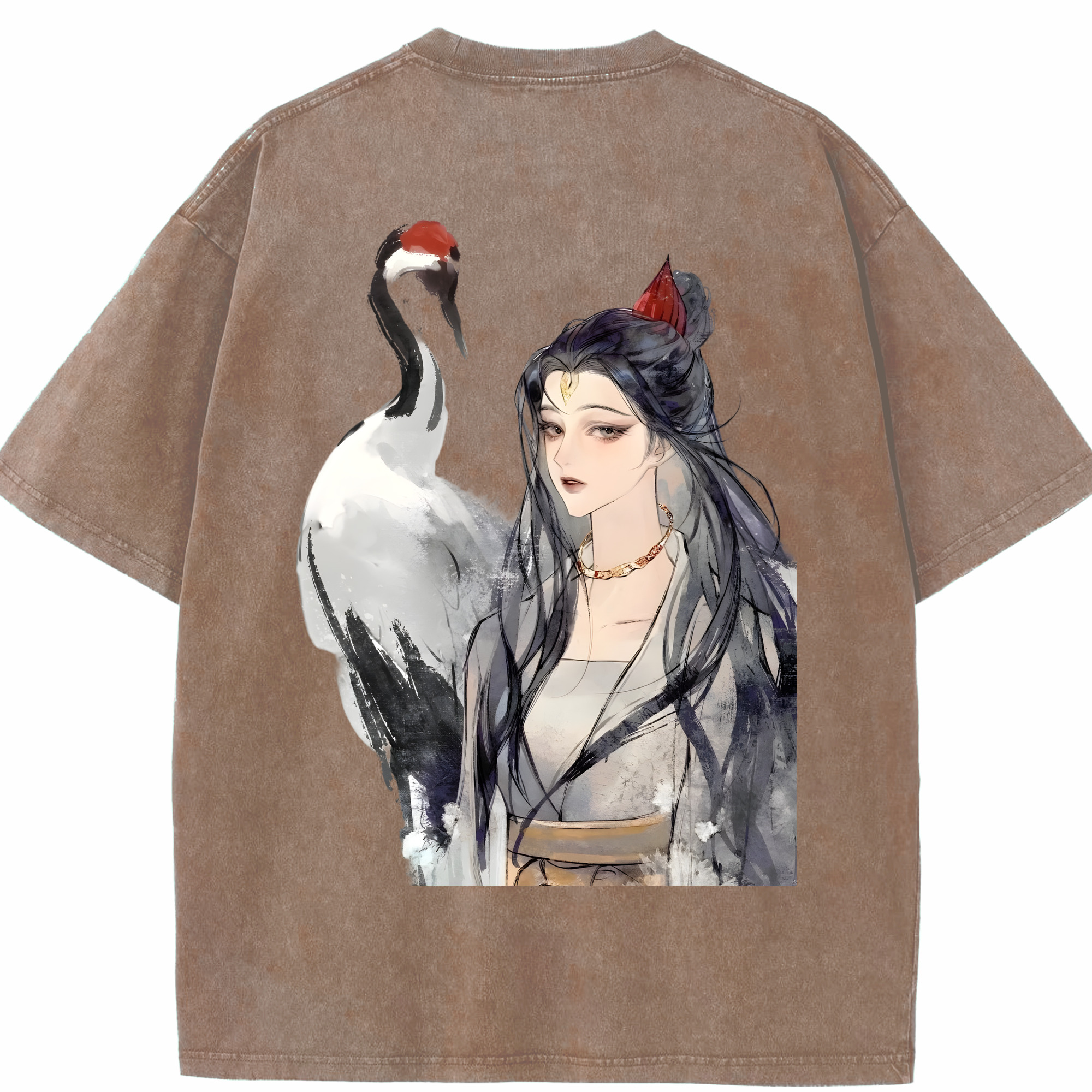 （画像用） Ne Zha 2 ナタ 魔童の大暴れ 綿100% ヴィンテージ風 半袖Tシャツ（背面プリント）