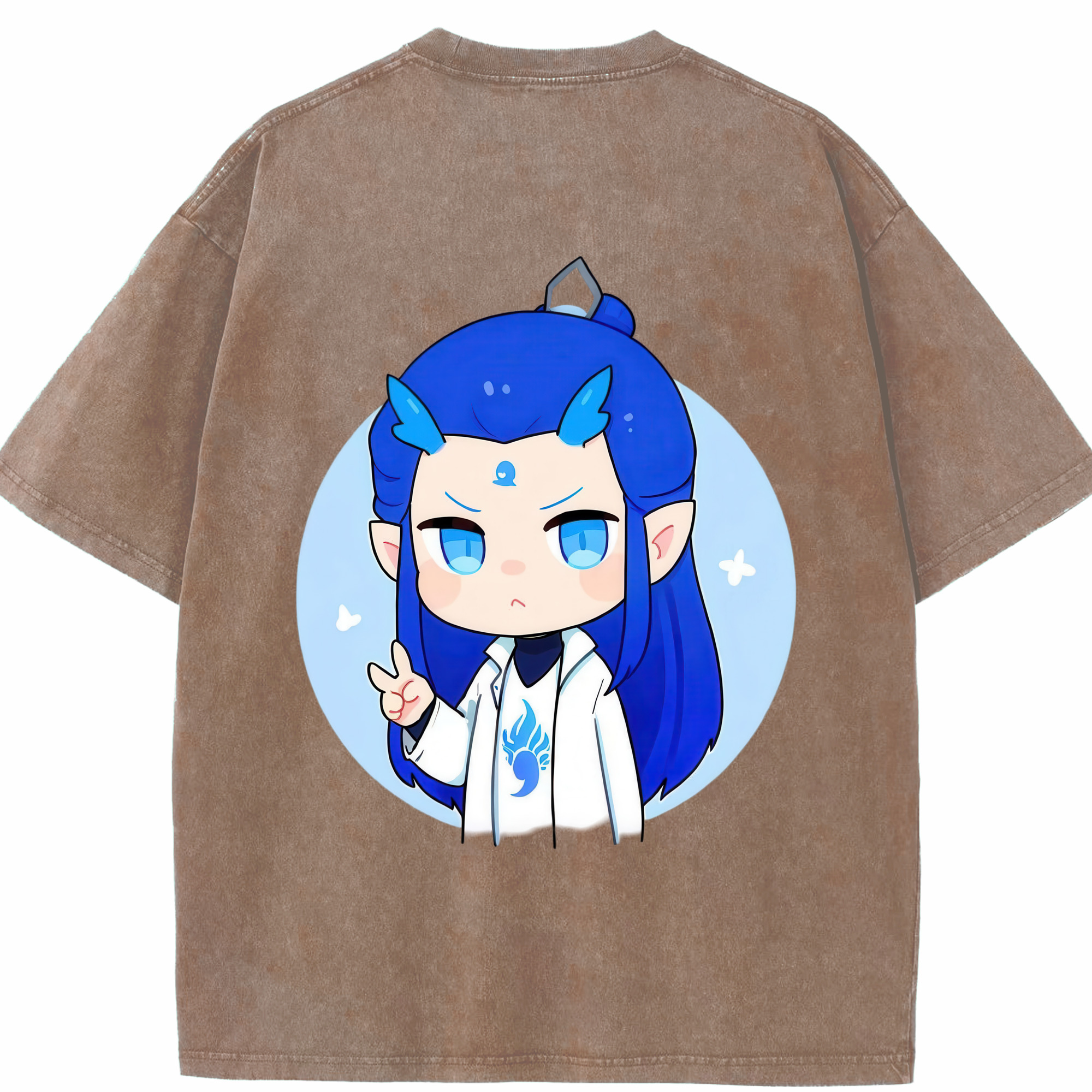 （画像用） Ne Zha 2 ナタ 魔童の大暴れ 綿100% ヴィンテージ風 半袖Tシャツ（背面プリント）
