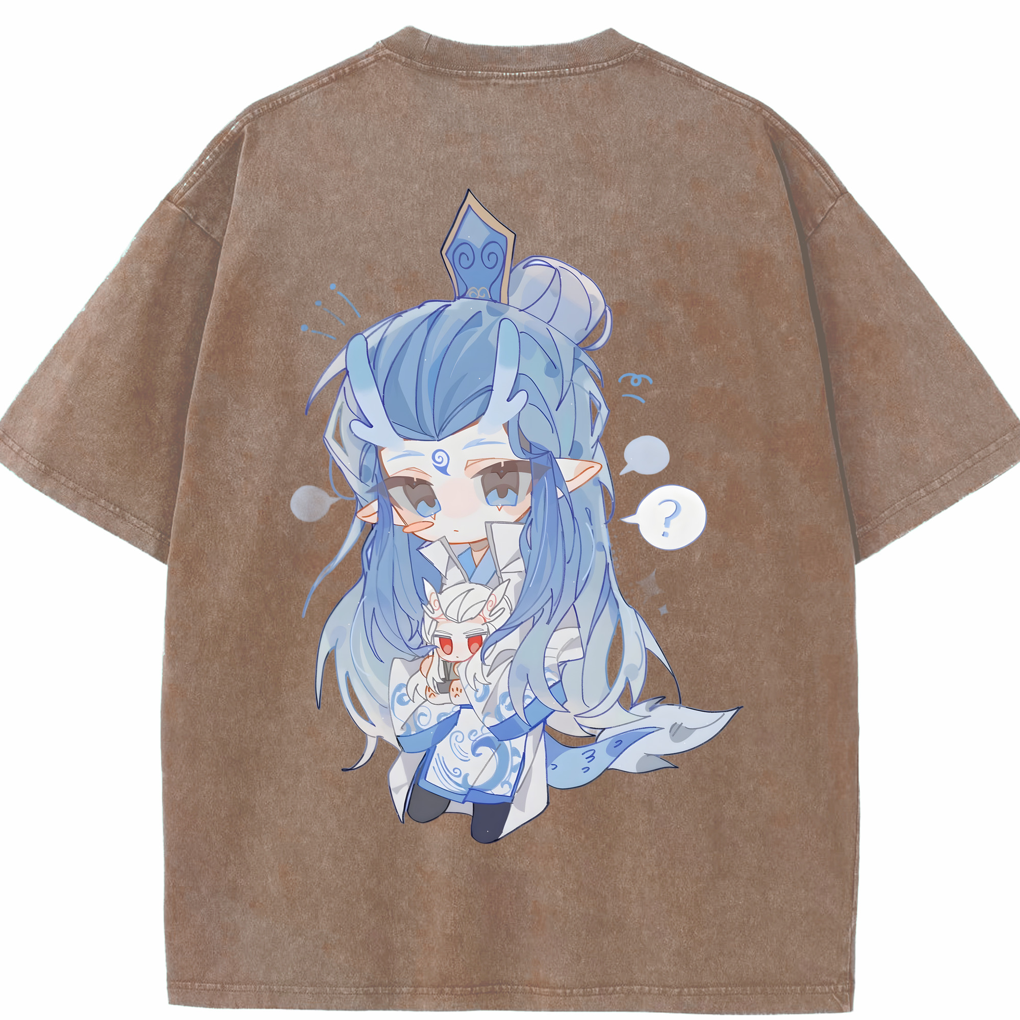 （画像用） Ne Zha 2 ナタ 魔童の大暴れ 綿100% ヴィンテージ風 半袖Tシャツ（背面プリント）