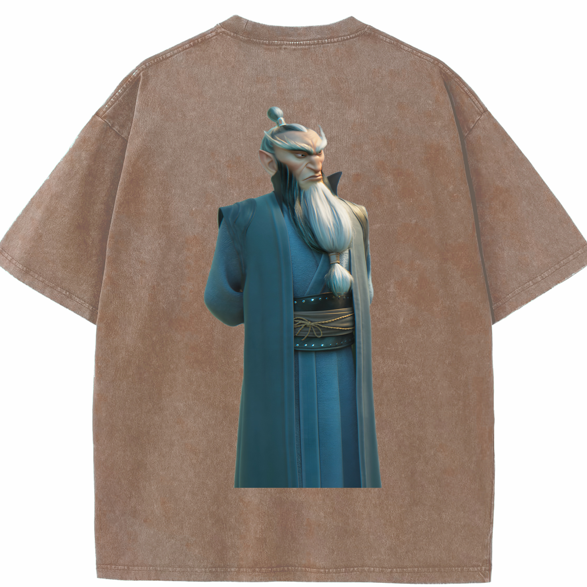 （画像用） Ne Zha 2 ナタ 魔童の大暴れ 綿100% ヴィンテージ風 半袖Tシャツ（背面プリント）