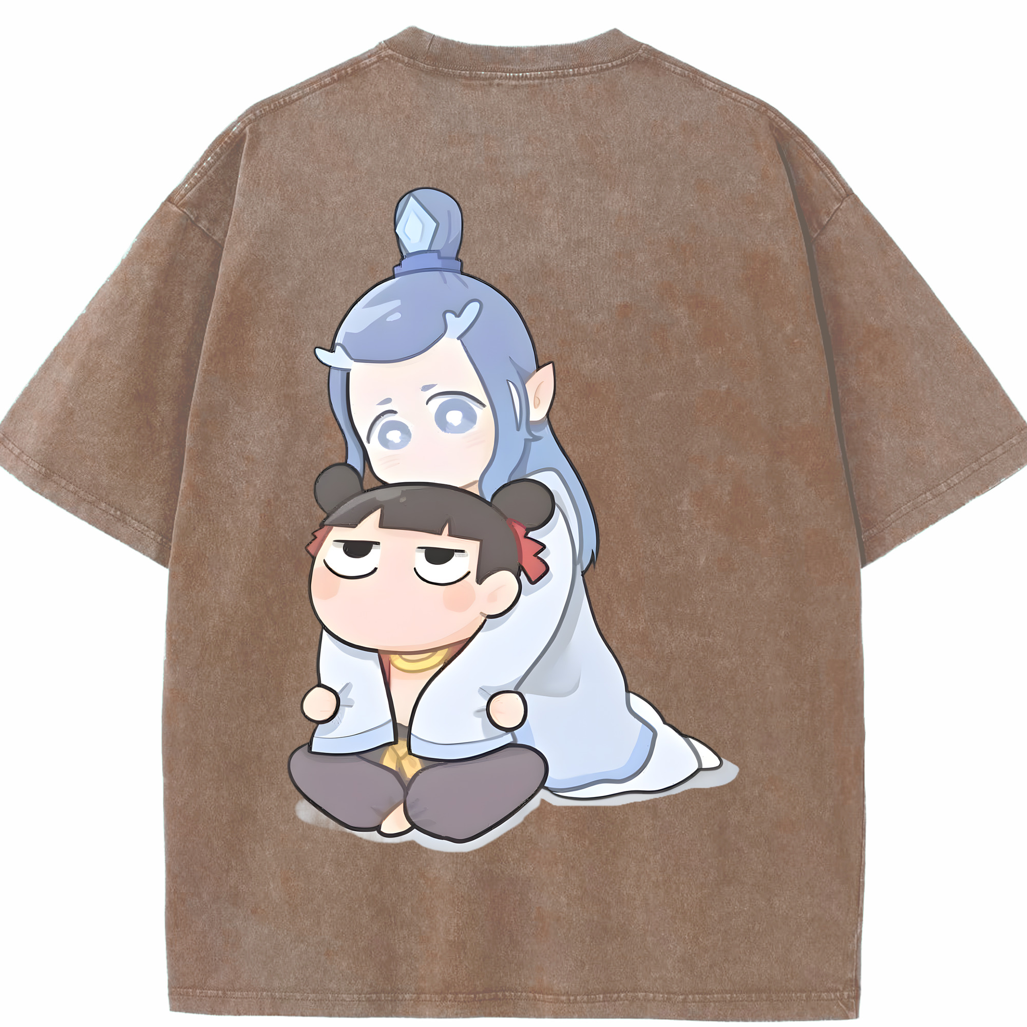 （画像用） Ne Zha 2 ナタ 魔童の大暴れ 綿100% ヴィンテージ風 半袖Tシャツ（背面プリント）