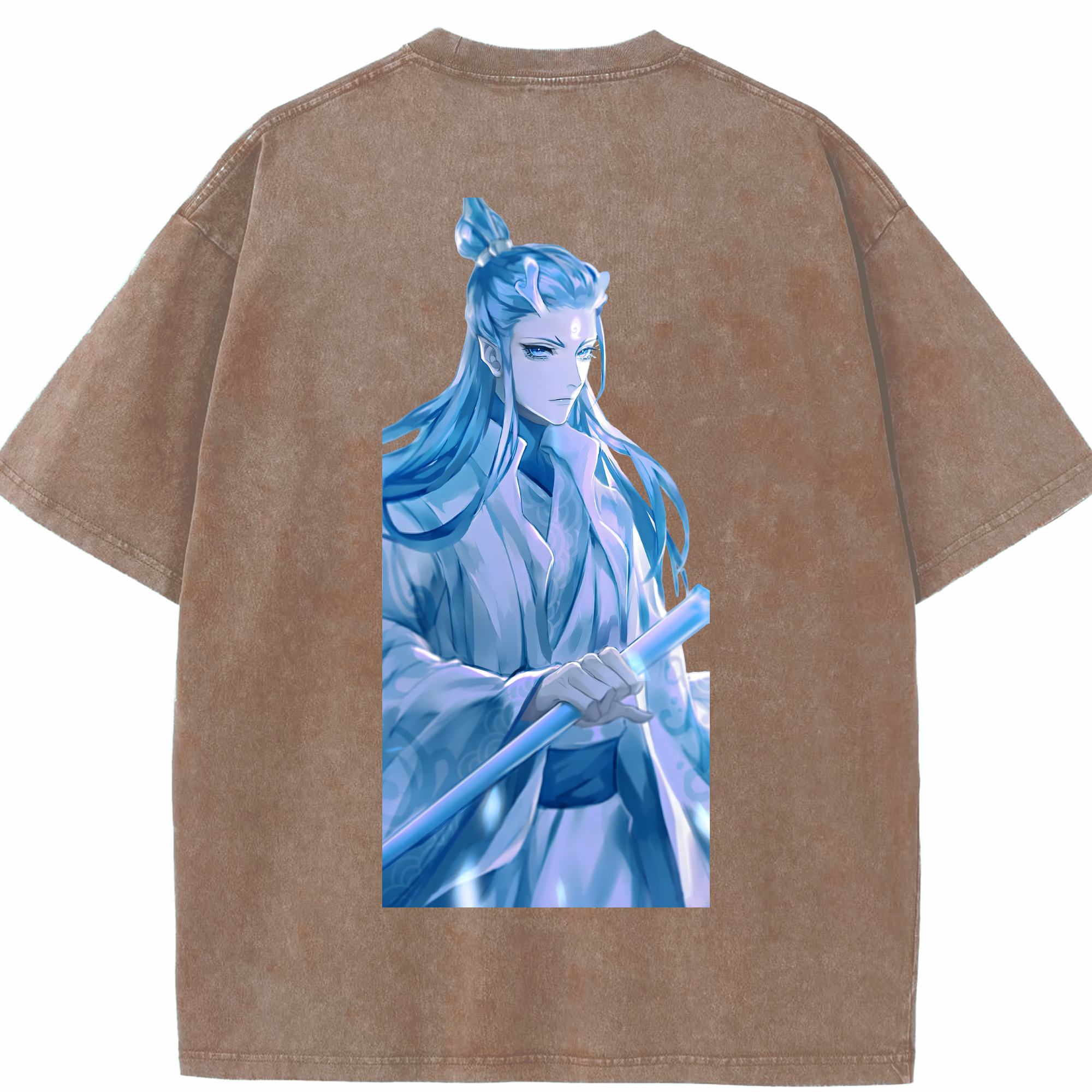 （画像用） Ne Zha 2 ナタ 魔童の大暴れ 綿100% ヴィンテージ風 半袖Tシャツ（背面プリント）