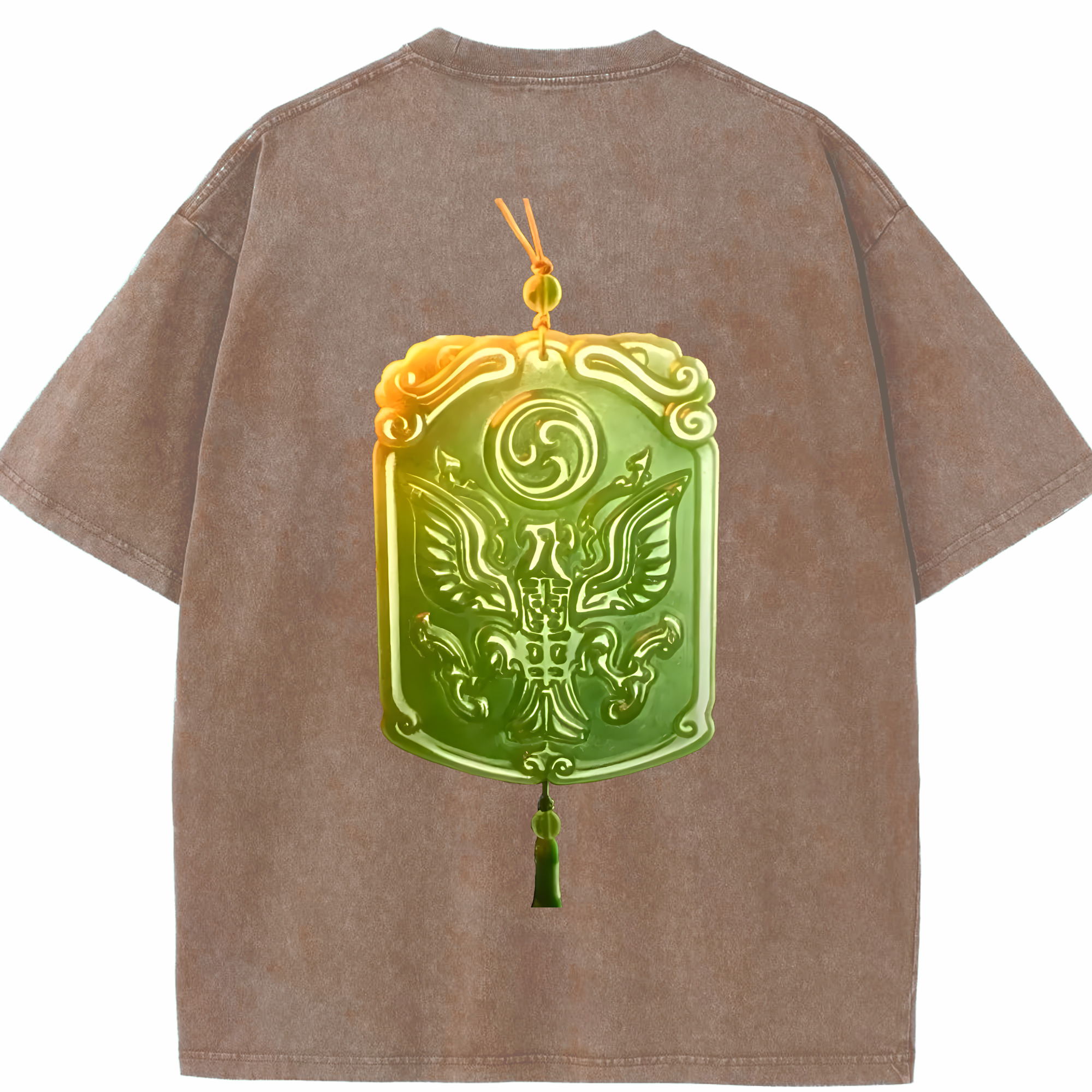 （画像用） Ne Zha 2 ナタ 魔童の大暴れ 綿100% ヴィンテージ風 半袖Tシャツ（背面プリント）
