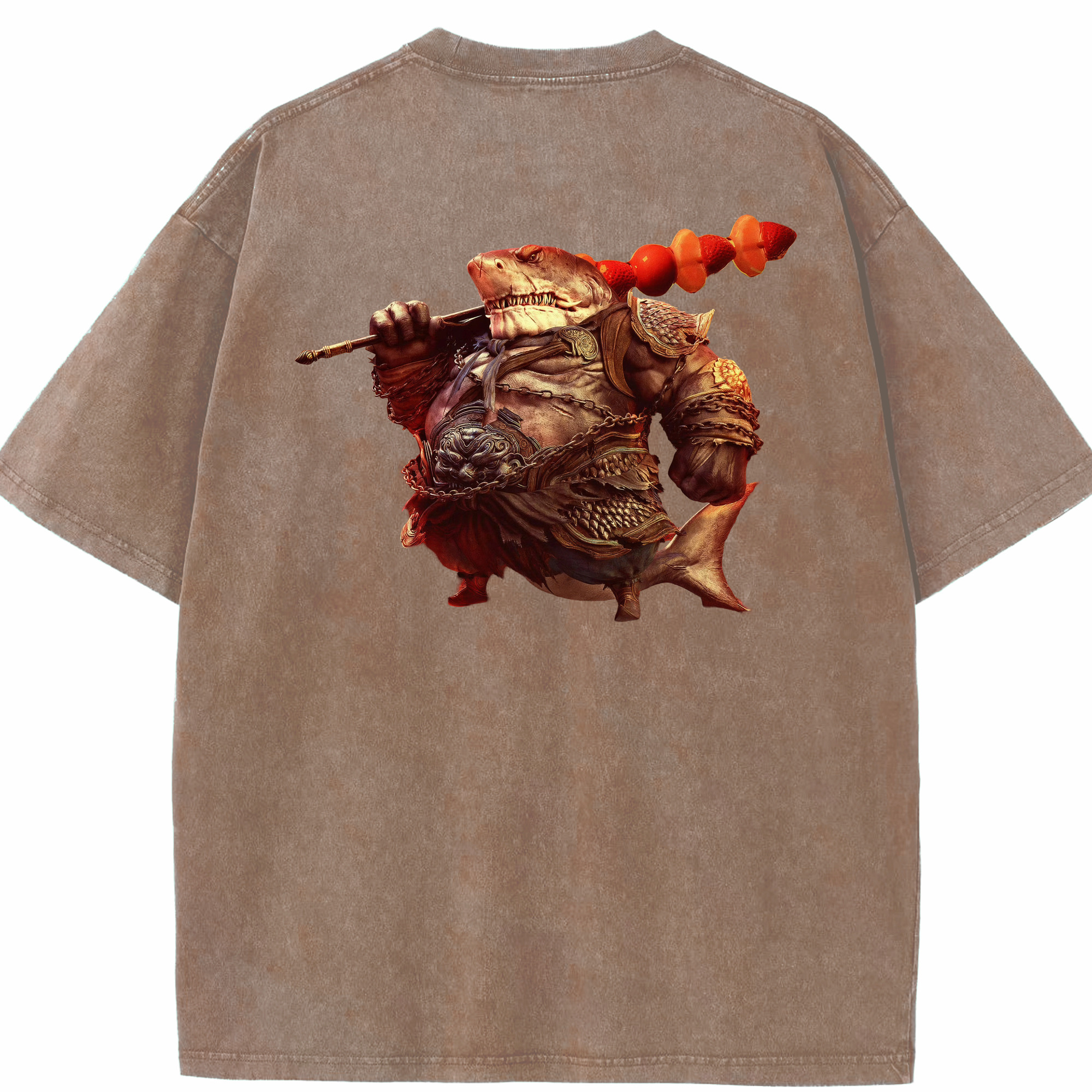 （画像用） Ne Zha 2 ナタ 魔童の大暴れ 綿100% ヴィンテージ風 半袖Tシャツ（背面プリント）