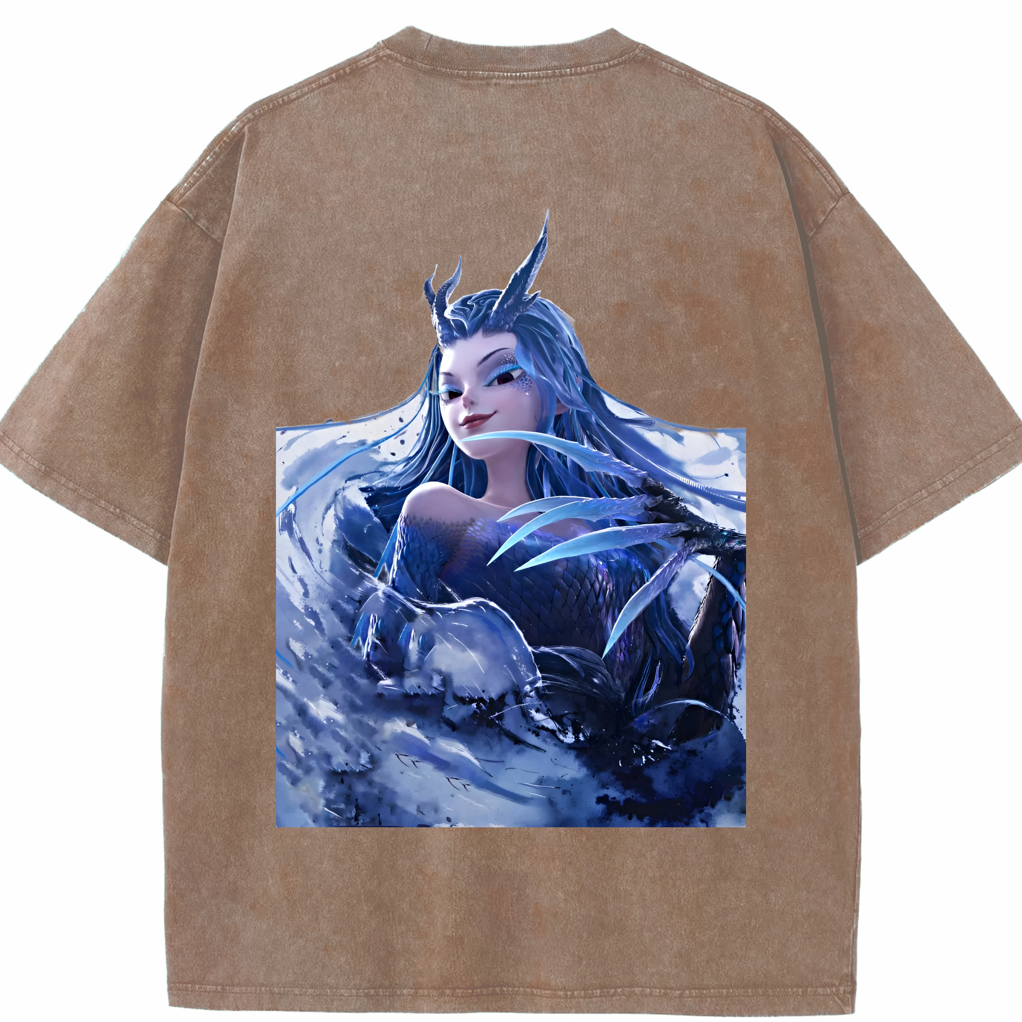 （画像用） Ne Zha 2 ナタ 魔童の大暴れ 綿100% ヴィンテージ風 半袖Tシャツ（背面プリント）