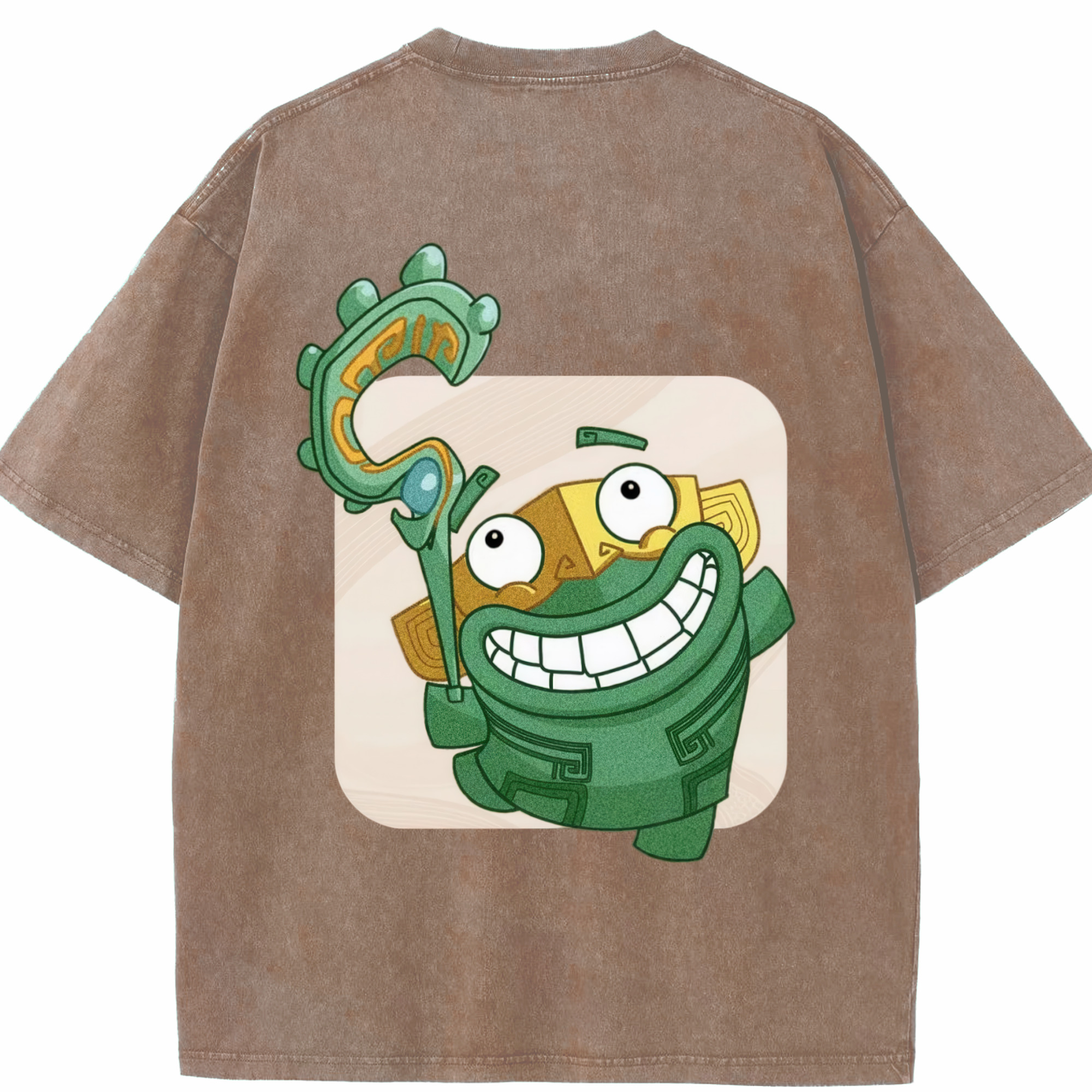 （画像用） Ne Zha 2 ナタ 魔童の大暴れ 綿100% ヴィンテージ風 半袖Tシャツ（背面プリント）