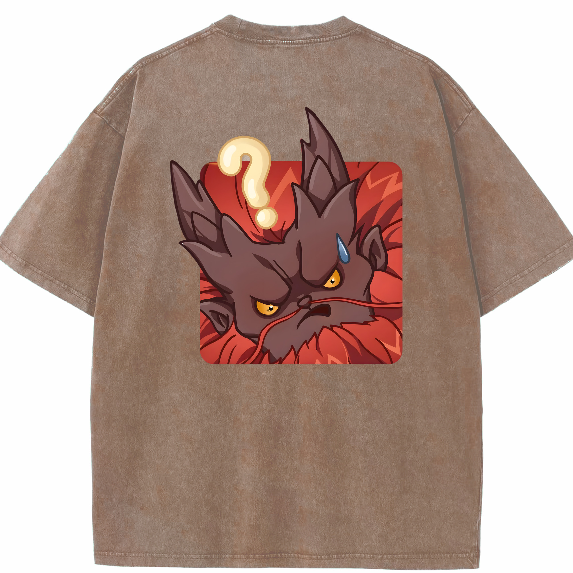 （画像用） Ne Zha 2 ナタ 魔童の大暴れ 綿100% ヴィンテージ風 半袖Tシャツ（背面プリント）