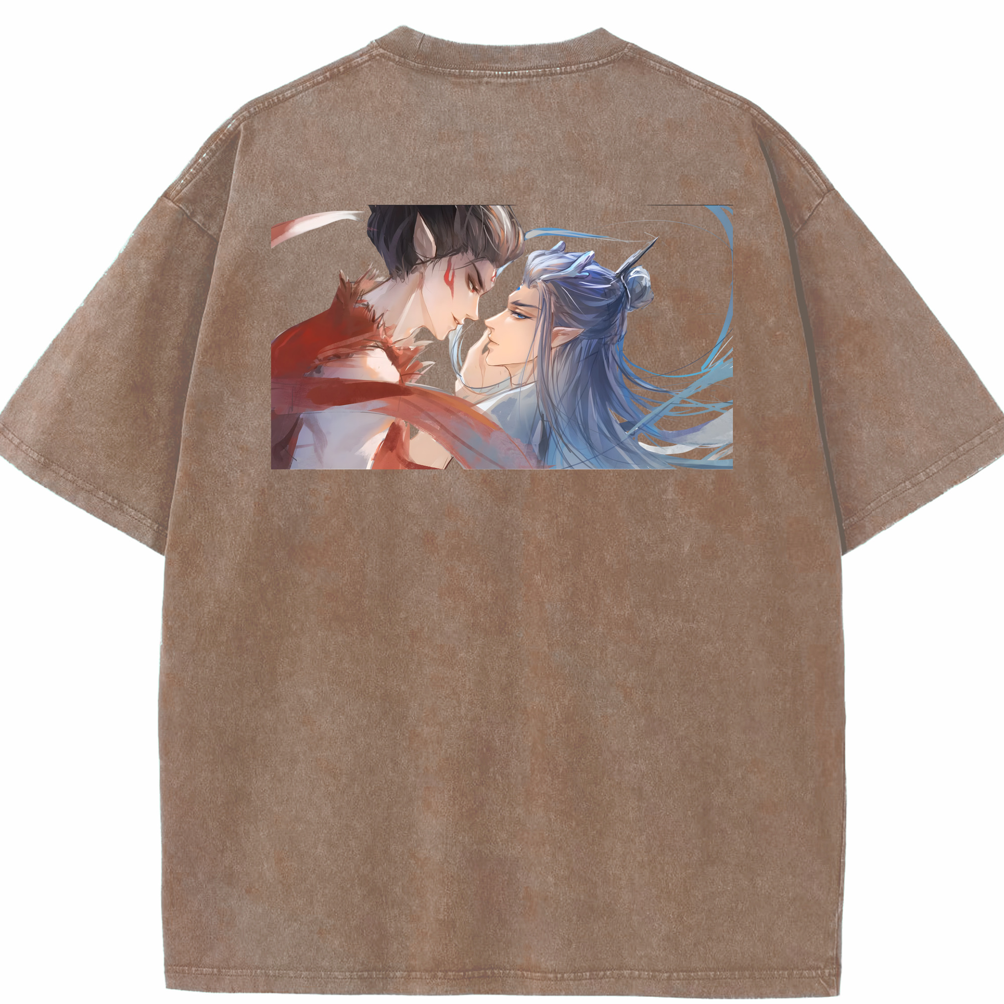 （画像用） Ne Zha 2 ナタ 魔童の大暴れ 綿100% ヴィンテージ風 半袖Tシャツ（背面プリント）