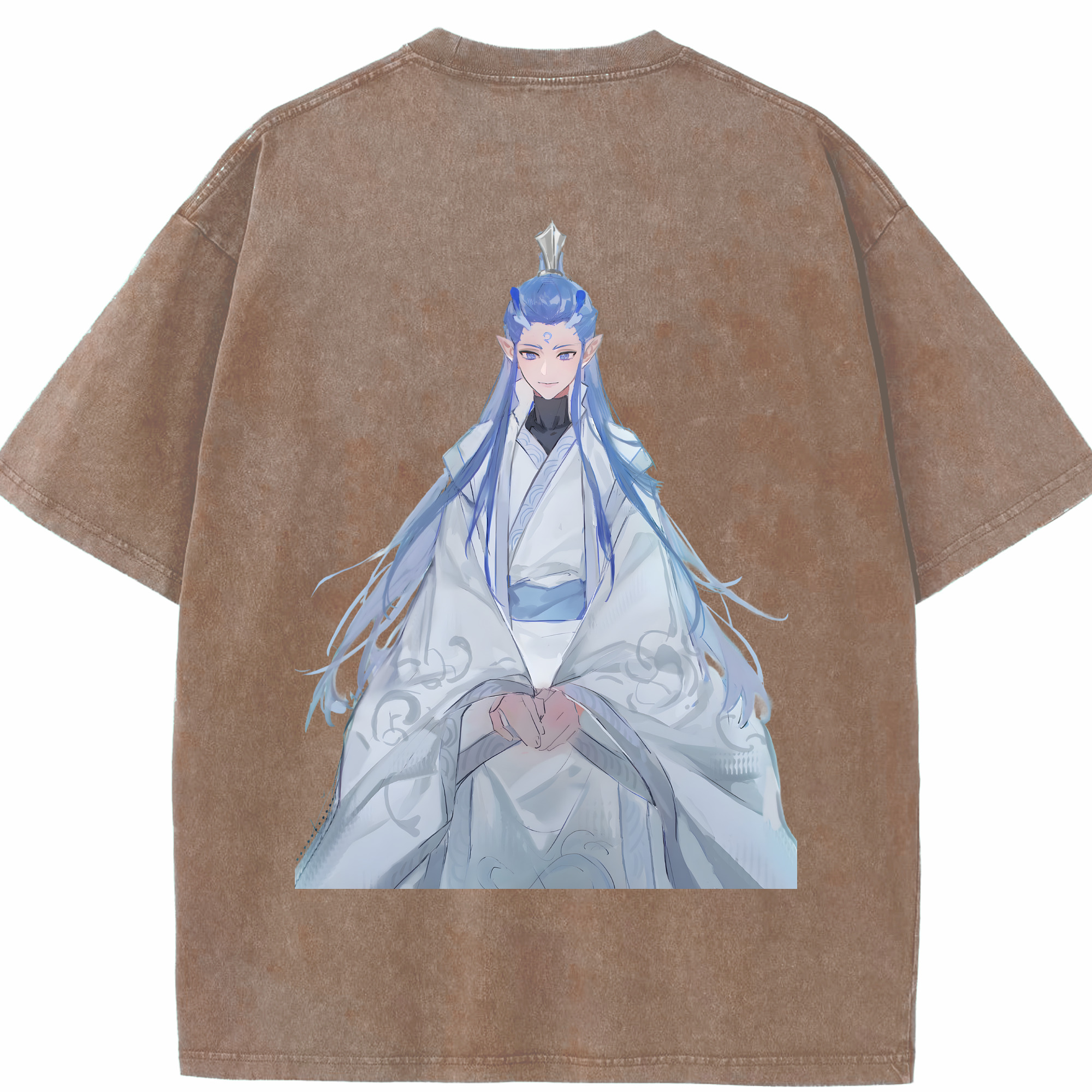 （画像用） Ne Zha 2 ナタ 魔童の大暴れ 綿100% ヴィンテージ風 半袖Tシャツ（背面プリント）