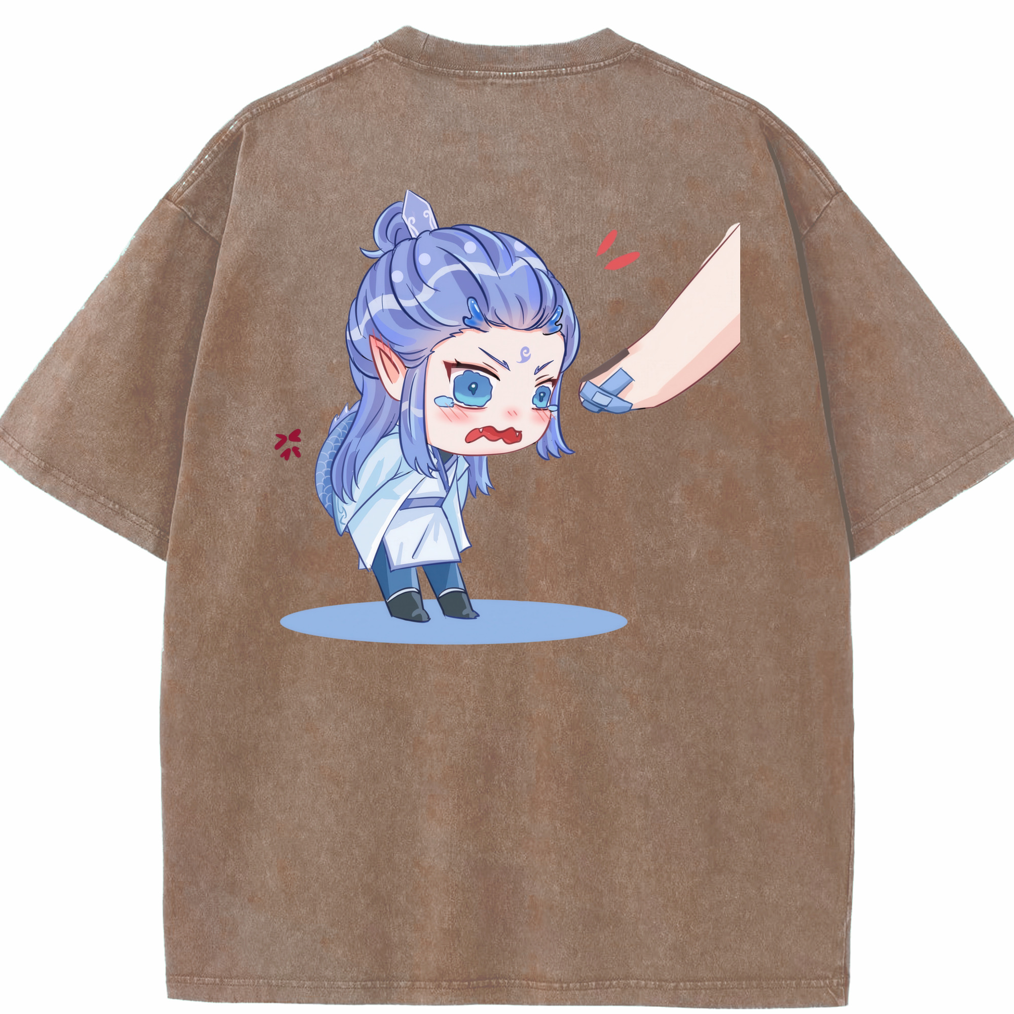 （画像用） Ne Zha 2 ナタ 魔童の大暴れ 綿100% ヴィンテージ風 半袖Tシャツ（背面プリント）
