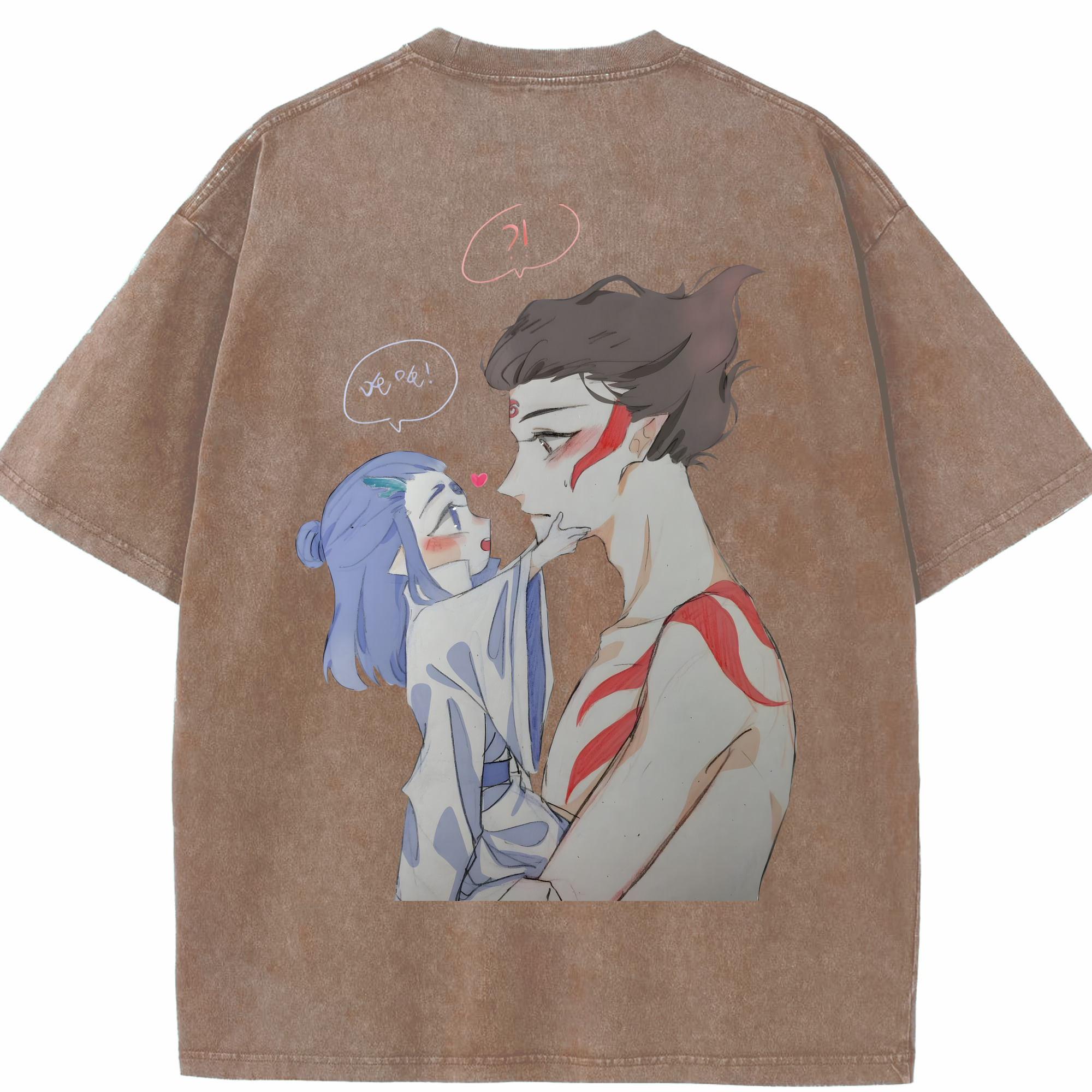 （画像用） Ne Zha 2 ナタ 魔童の大暴れ 綿100% ヴィンテージ風 半袖Tシャツ（背面プリント）