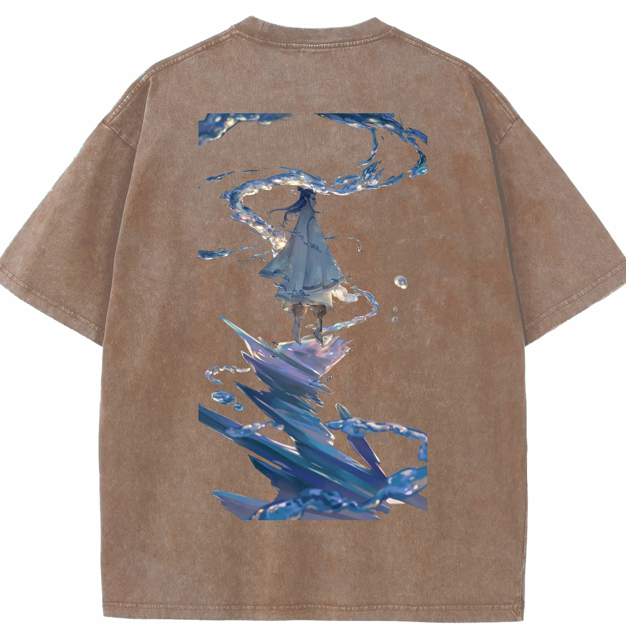 （画像用） Ne Zha 2 ナタ 魔童の大暴れ 綿100% ヴィンテージ風 半袖Tシャツ（背面プリント）